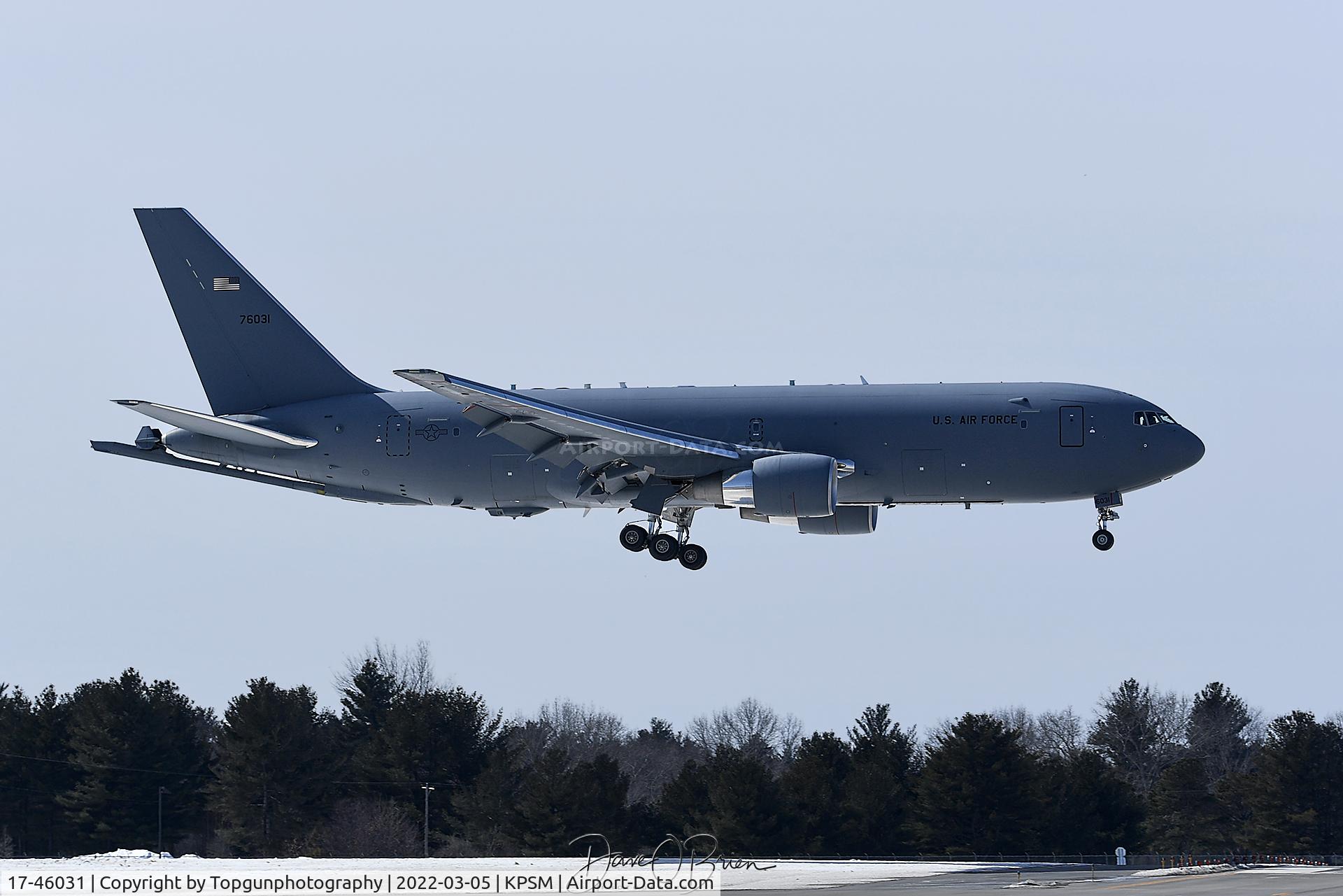 17-46031, Boeing KC-46A Pegasus (767-2LKC) C/N 34115, ZOMBIE11 returning from CAP sortie
