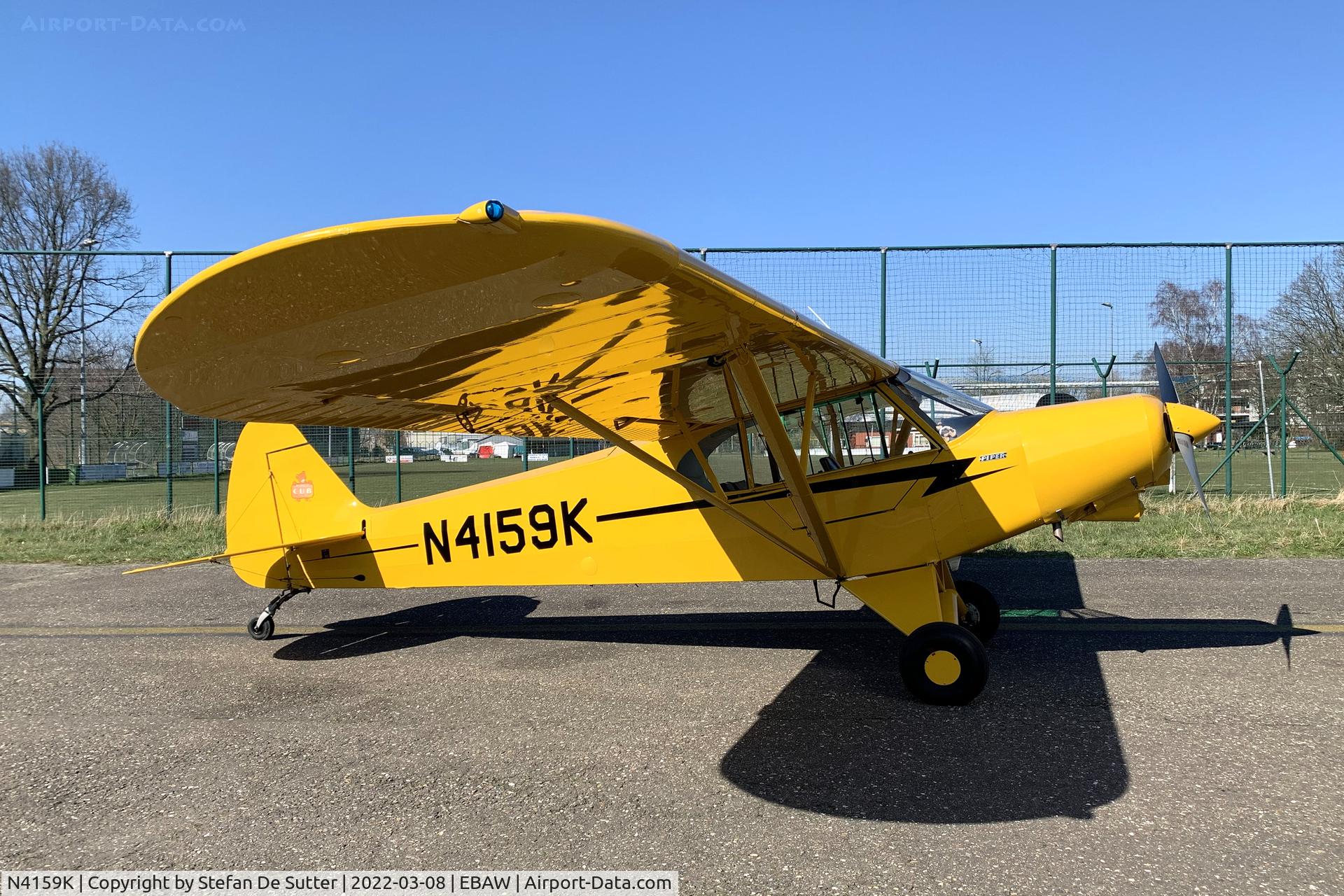 N4159K, 1994 Piper PA-18-150 Super Cub C/N 1809108, Original N-registration visible after removing the G-NETY registration sticker.