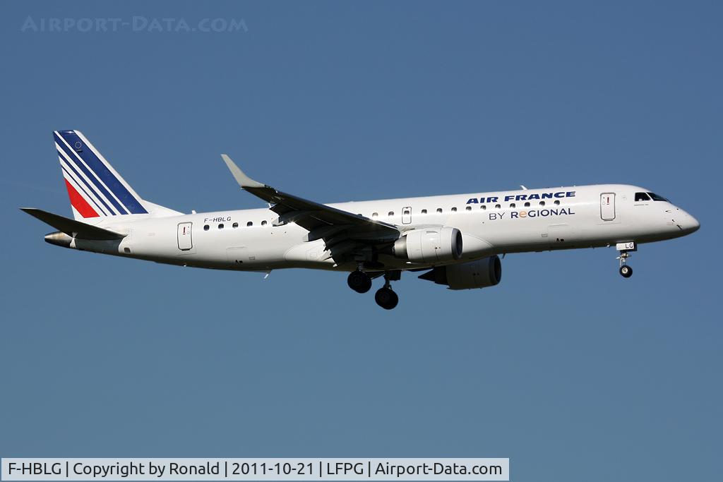 F-HBLG, 2009 Embraer 190LR (ERJ-190-100LR) C/N 19000254, at cdg