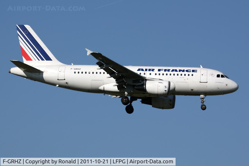 F-GRHZ, 2001 Airbus A319-111 C/N 1622, at cdg