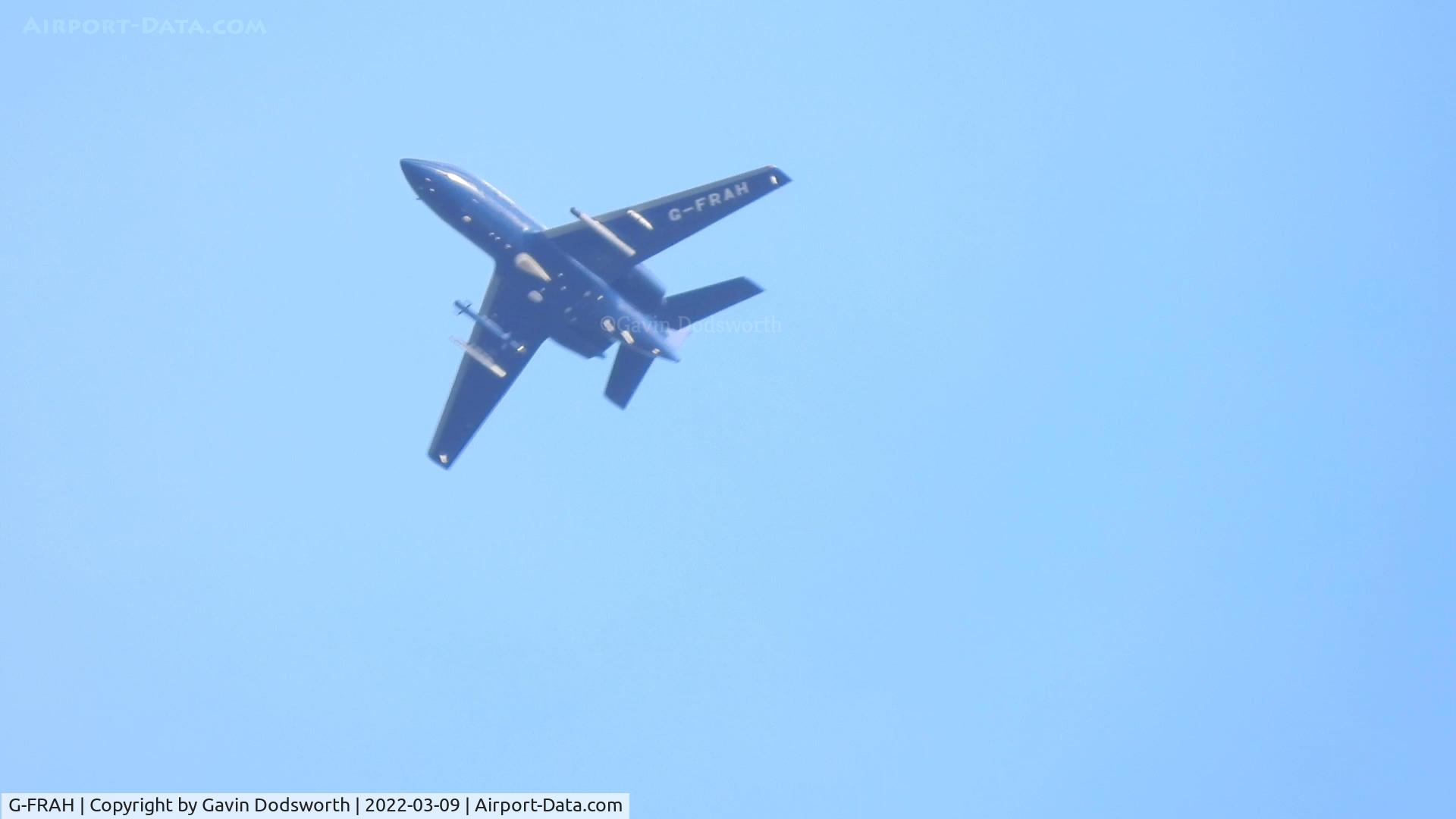 G-FRAH, 1969 Dassault Falcon (Mystere) 20DC C/N 223, Over Darlington on Wednesday 9th March 2022