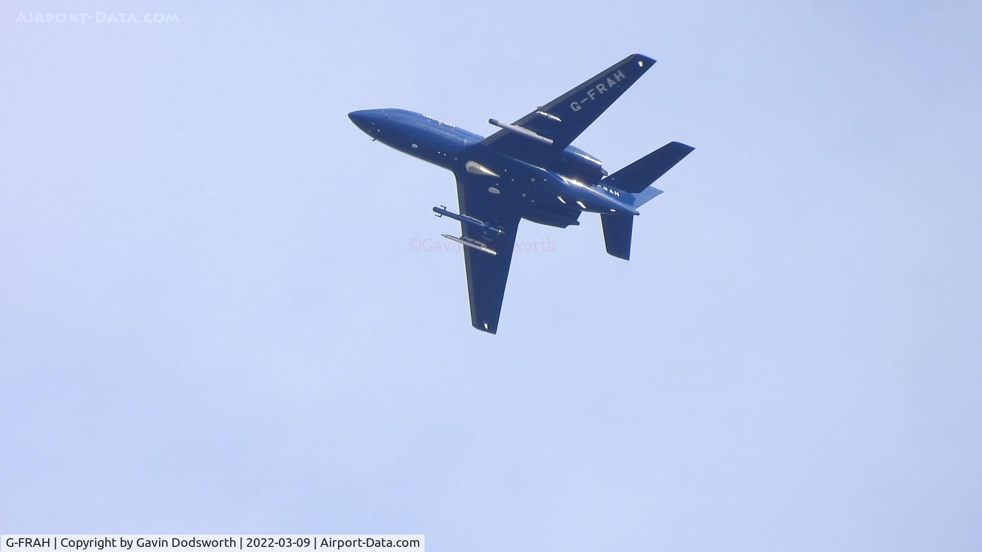 G-FRAH, 1969 Dassault Falcon (Mystere) 20DC C/N 223, Over Darlington on Wednesday 9th March 2022