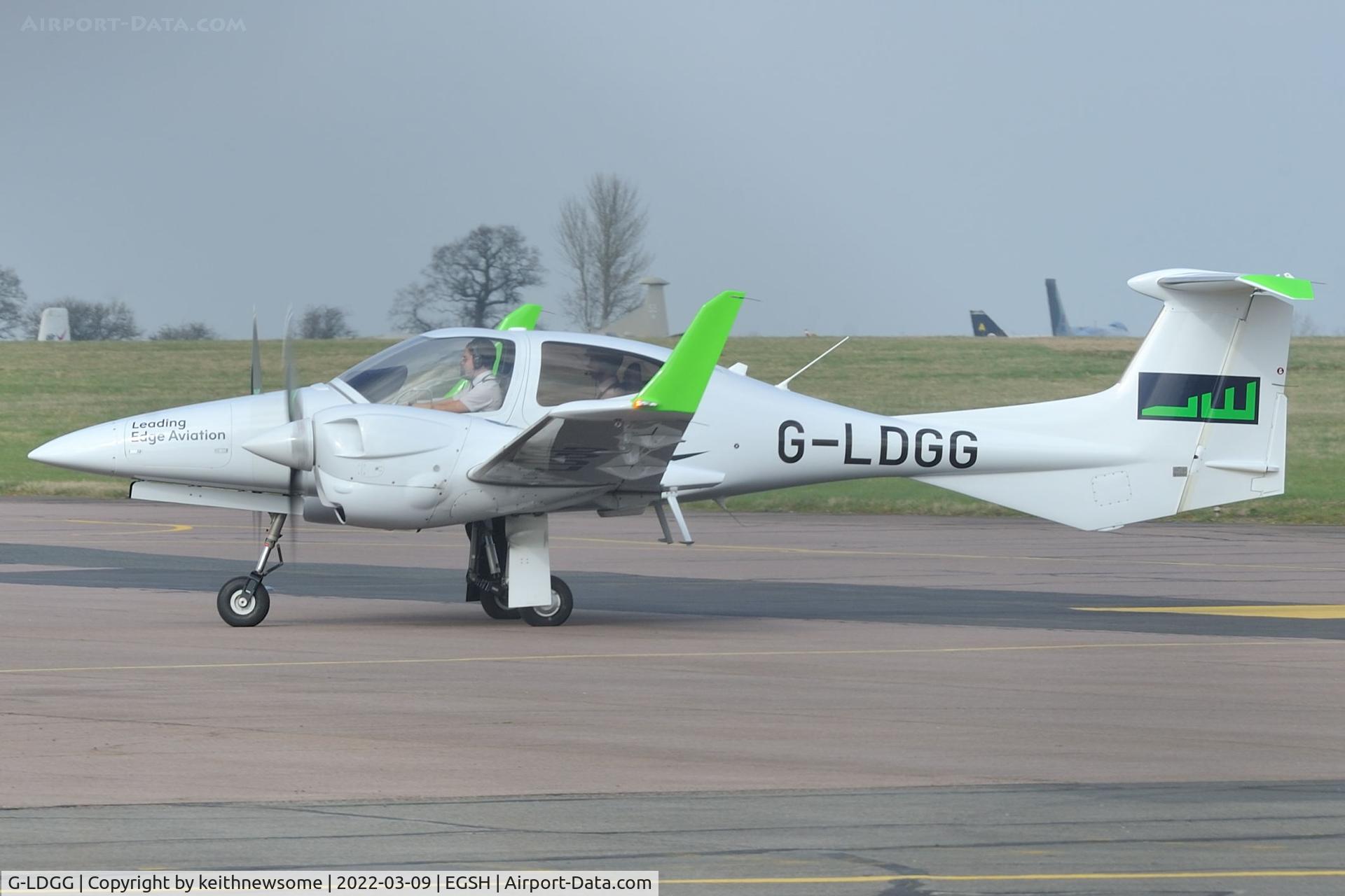 G-LDGG, 2021 Diamond DA-42-NG Twin Star Twin Star C/N 42.N436, Arriving at Norwich from Kidlington, Oxford.