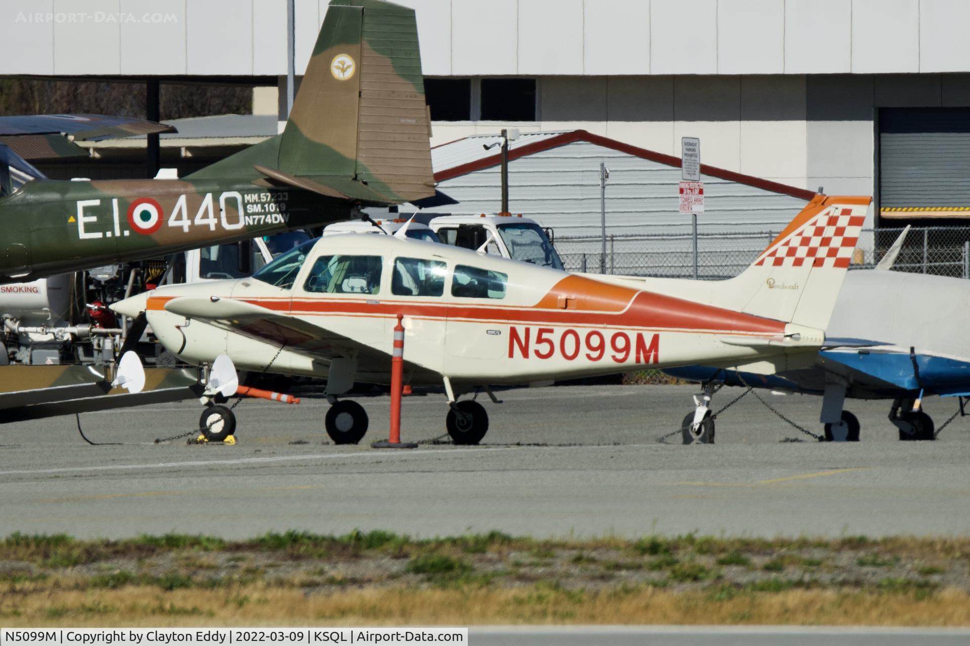 N5099M, 1978 Beech C23 Sundowner 180 C/N M-2028, San Carlos Airport in California 2022.