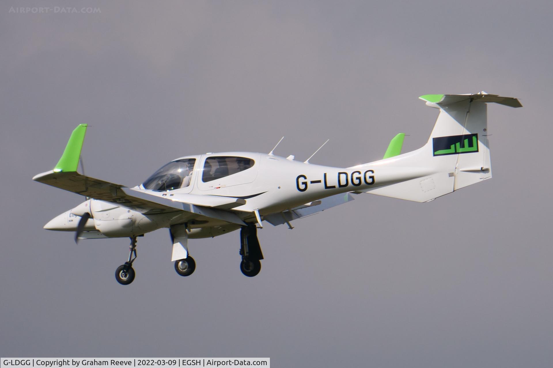 G-LDGG, 2021 Diamond DA-42-NG Twin Star Twin Star C/N 42.N436, Landing at Norwich.