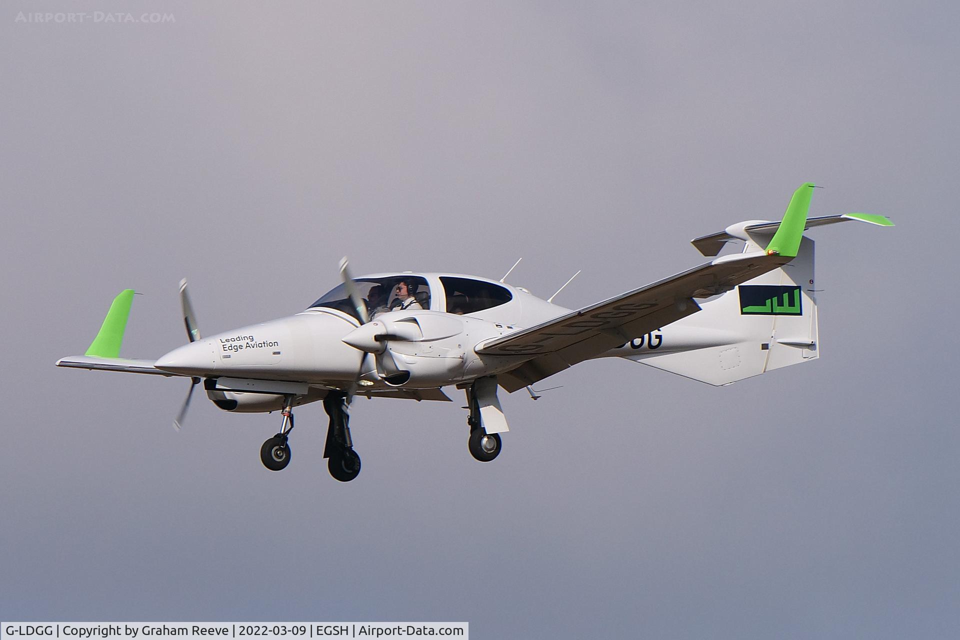 G-LDGG, 2021 Diamond DA-42-NG Twin Star Twin Star C/N 42.N436, Landing at Norwich.