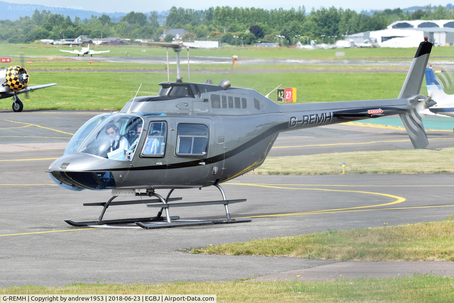 G-REMH, 2007 Bell 206B JetRanger III C/N 4626, G-REMH at Gloucestershire Airport.
