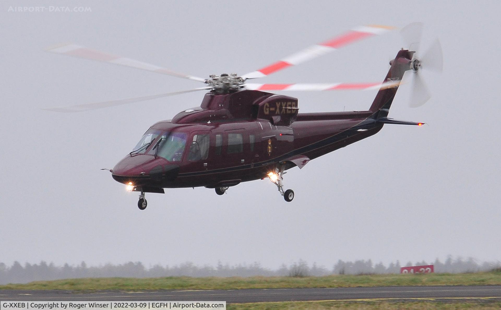 G-XXEB, 2009 Sikorsky S-76C C/N 760753, Visiting helicopter operated by the Queens Helicopter Flight departing Runway 10.