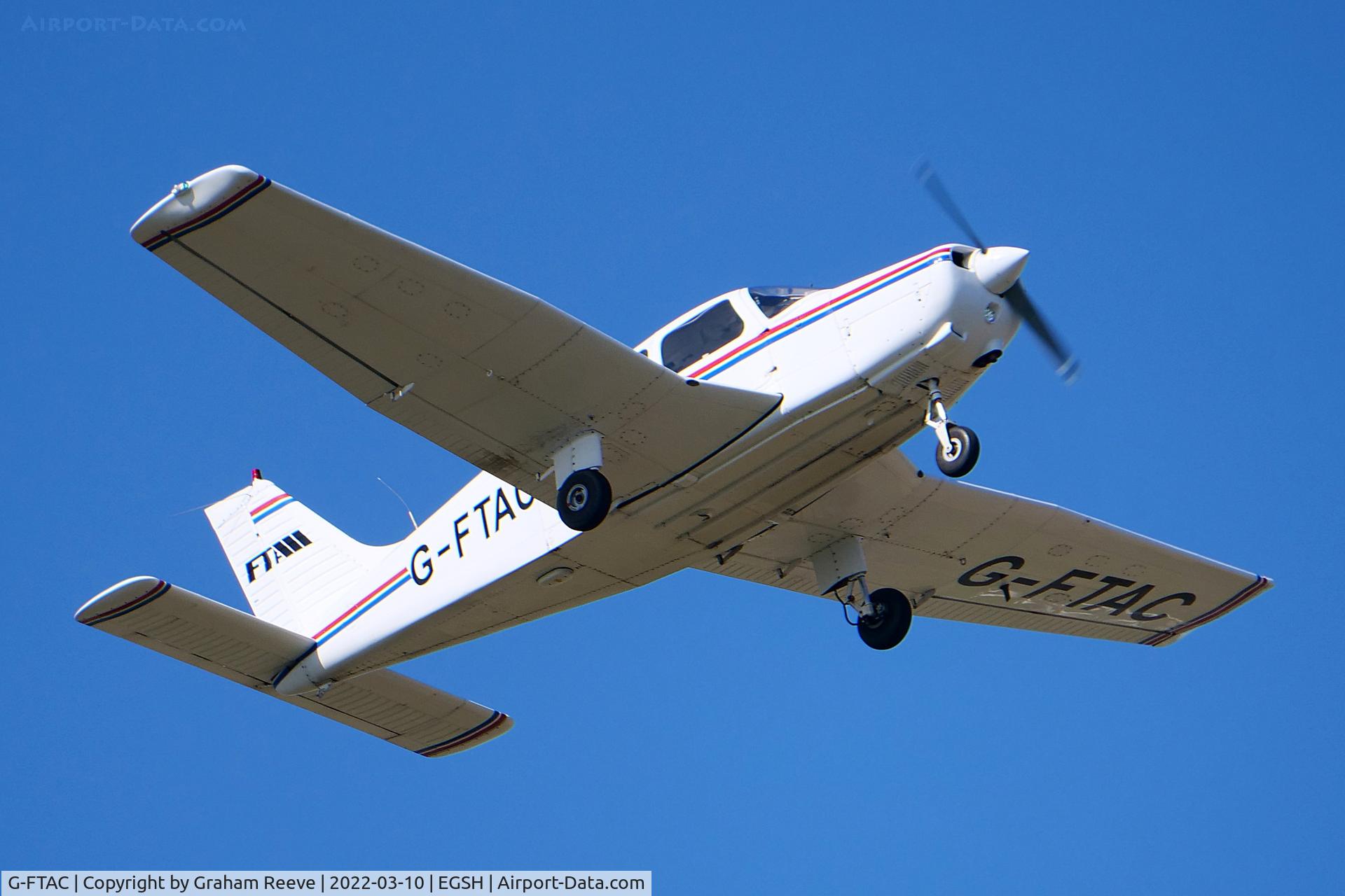 G-FTAC, 1984 Piper PA-28-161 Warrior II C/N 28-8416082, Departing from Norwich.