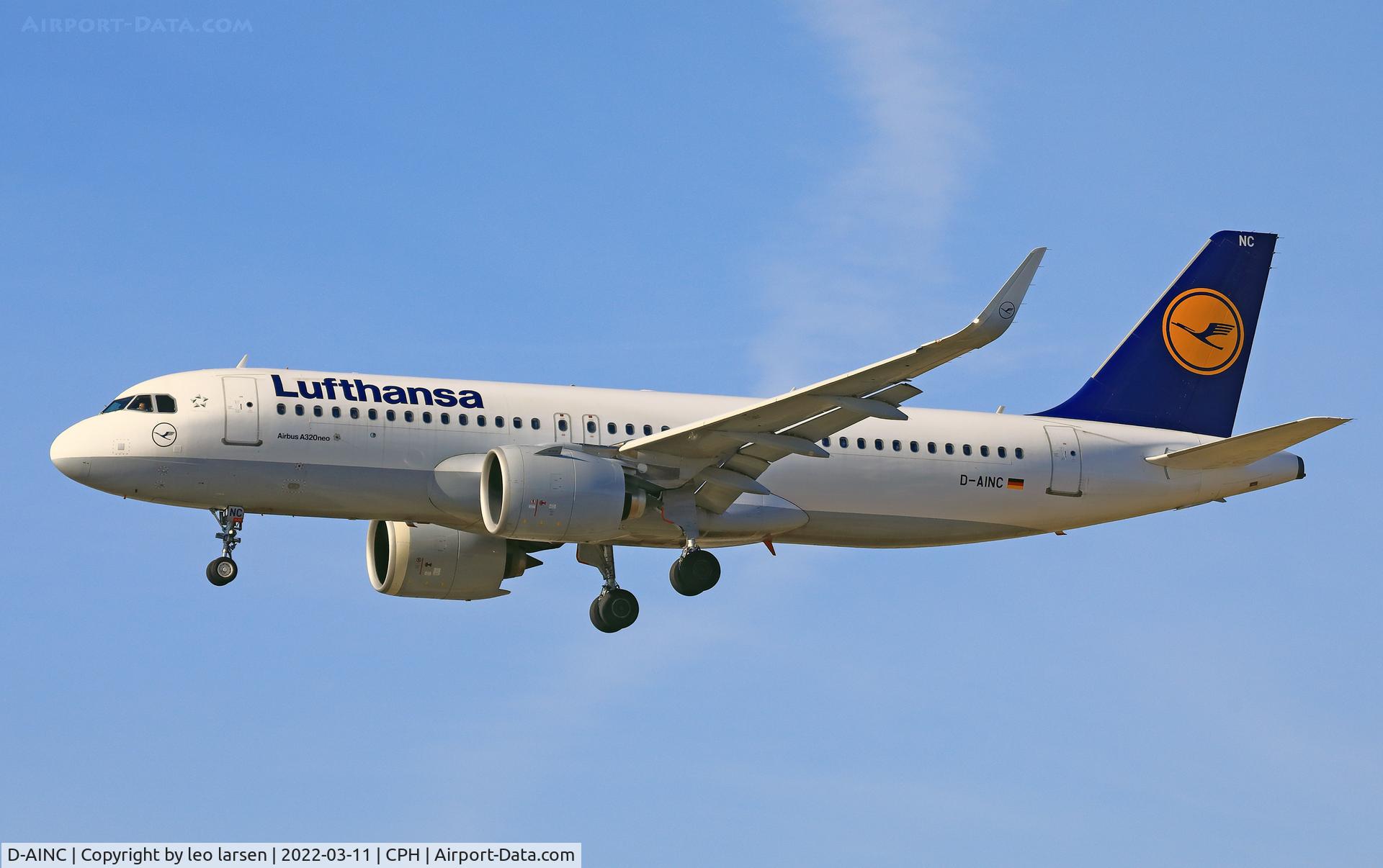D-AINC, 2016 Airbus A320-271NEO C/N 6920, Copenhagen 11.3.2022