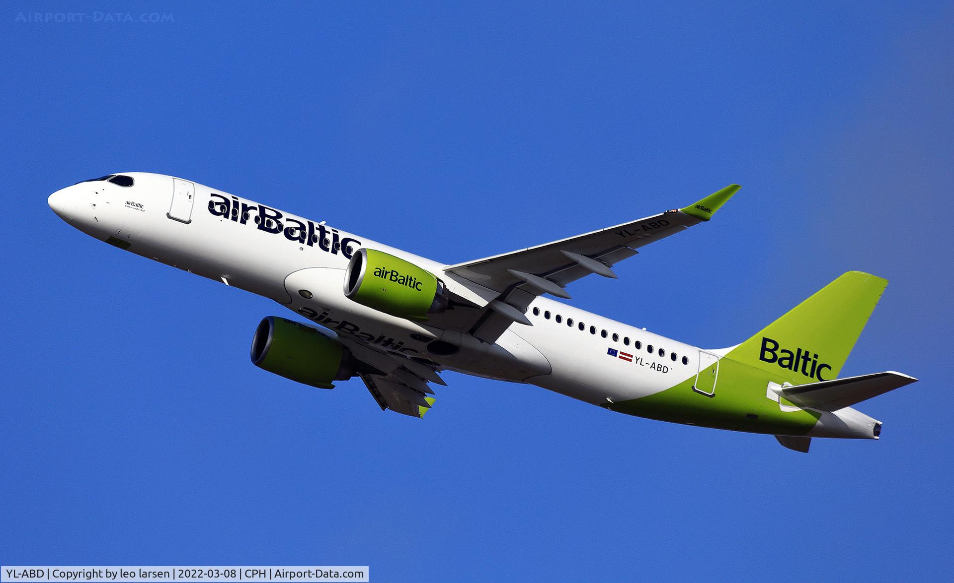 YL-ABD, 2021 Airbus A220-371 C/N 55129, Copenhagen 8.3.2022