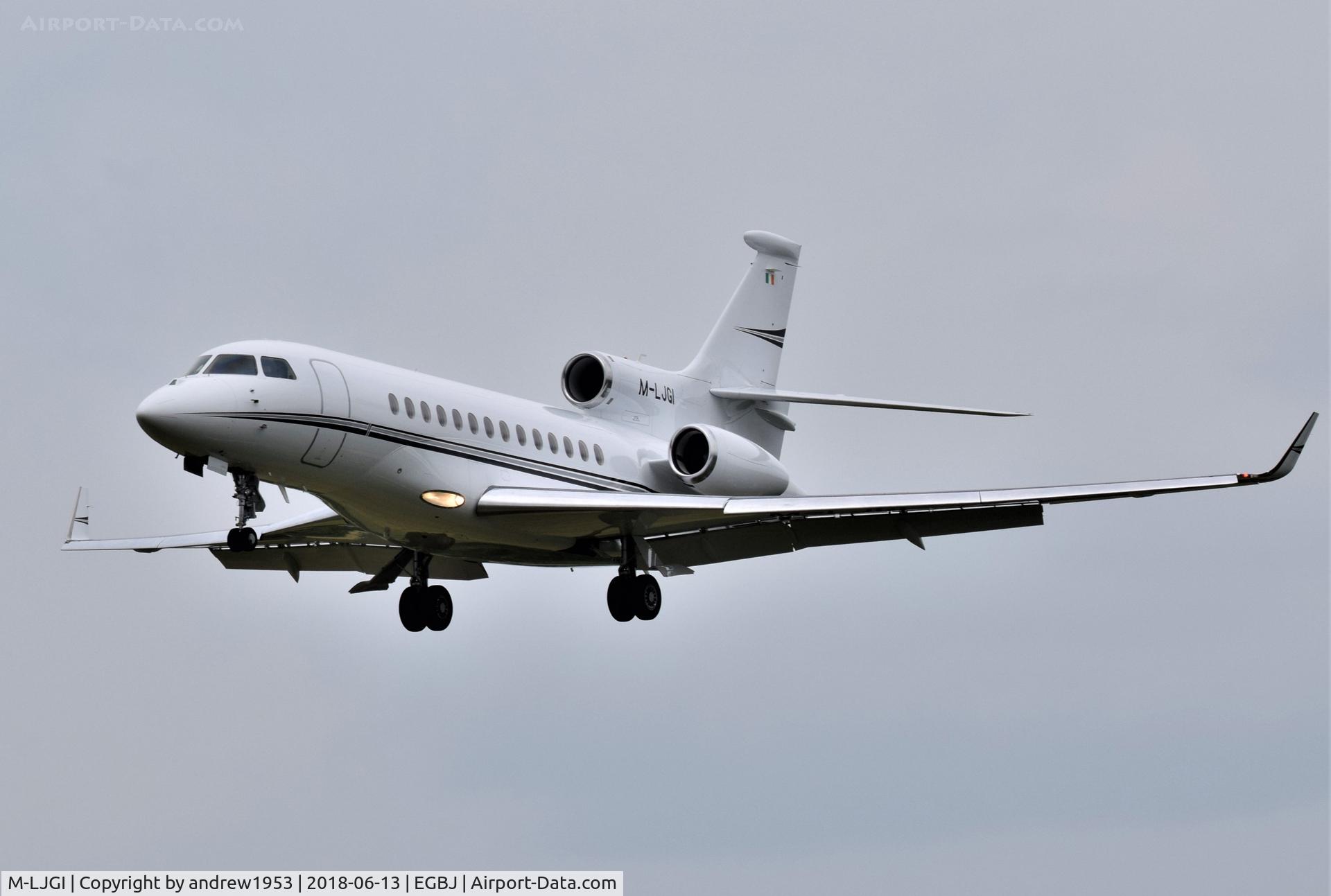 M-LJGI, 2007 Dassault Falcon 2000EX C/N 143, M-LJGI at Gloucestershire Airport.