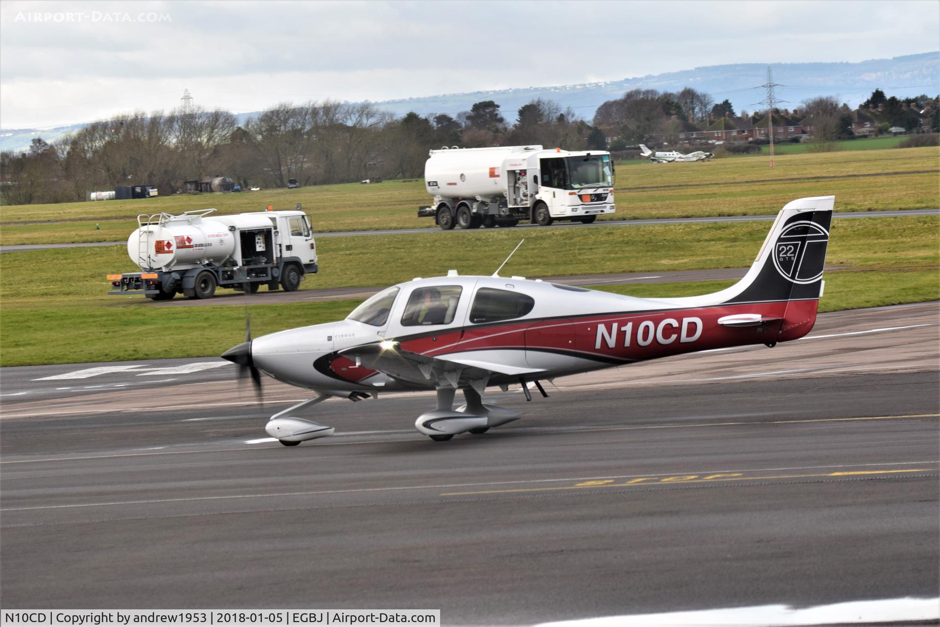 N10CD, 2012 Cirrus SR-22T C/N 0350, N10CD at Gloucestershire Airport.