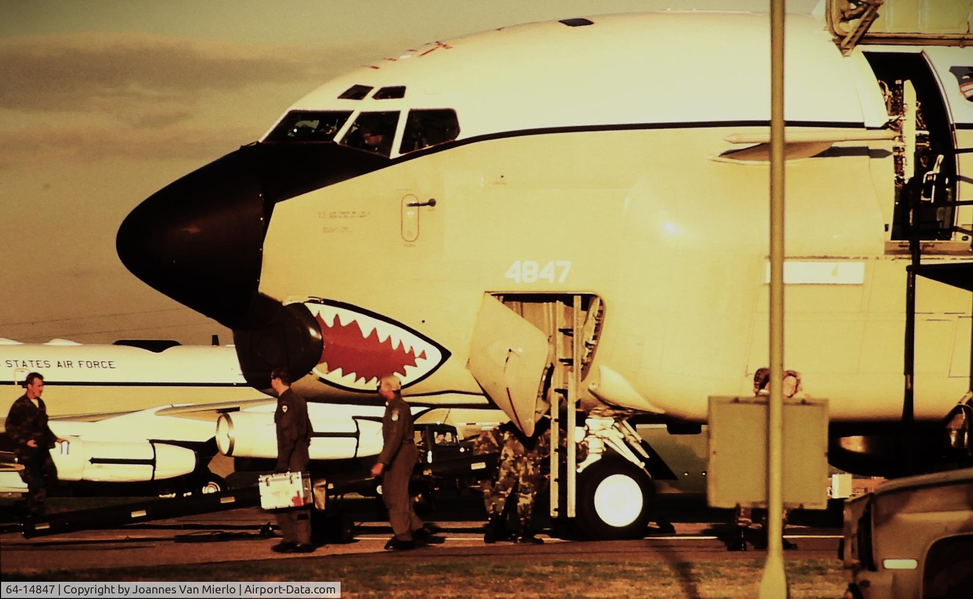 64-14847, 1964 Boeing RC-135U Combat Sent C/N 18747, Mildenhall UK late'80s slide scan
