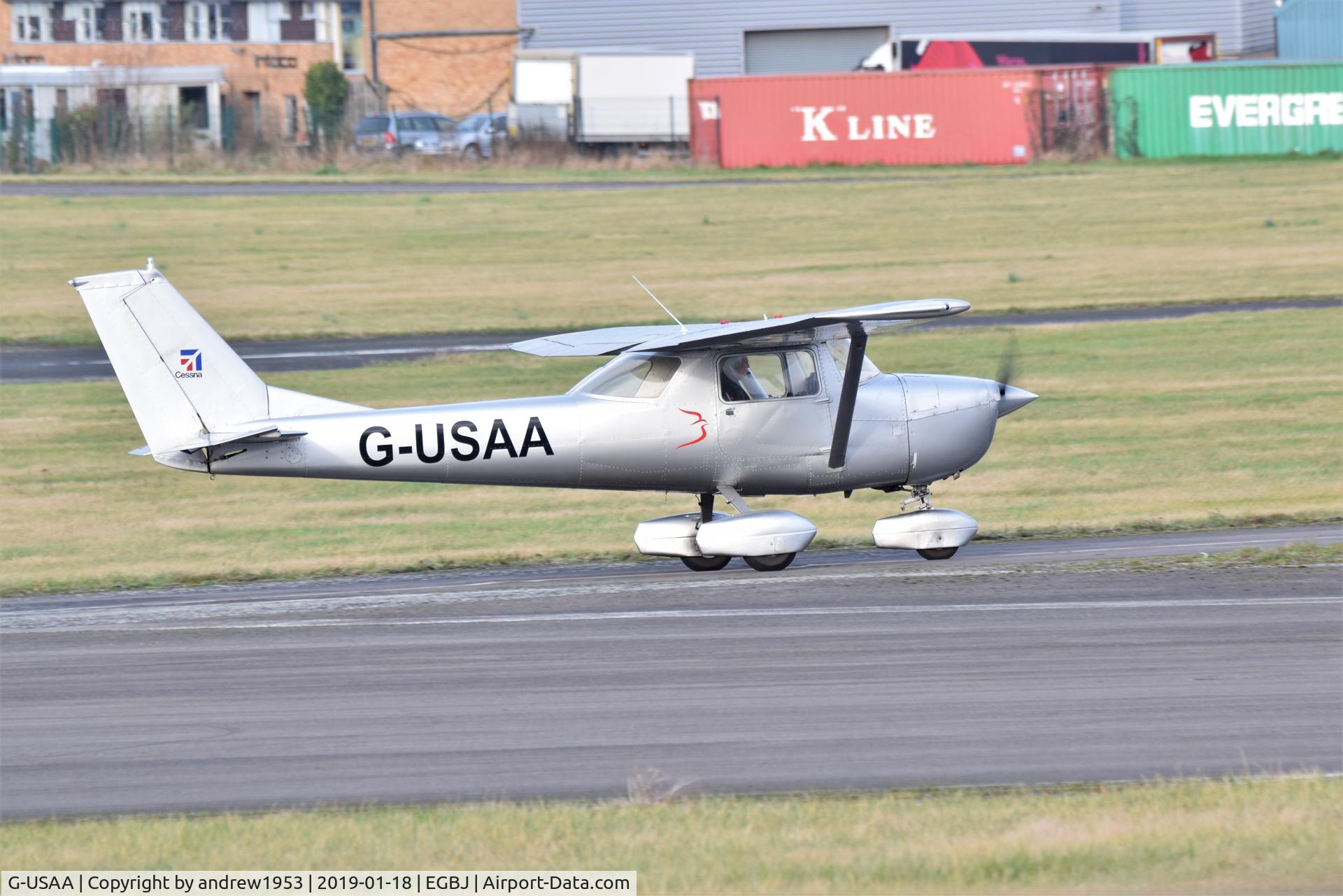 G-USAA, 1967 Reims Cessna F150G C/N 0188, G-USAA at Gloucestershire Airport.
