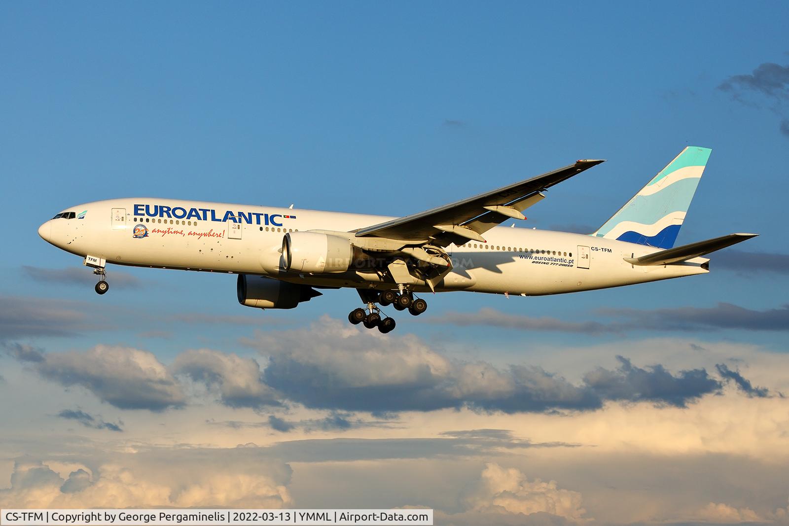 CS-TFM, 1998 Boeing 777-212/ER C/N 28513, Short final, runway 34.