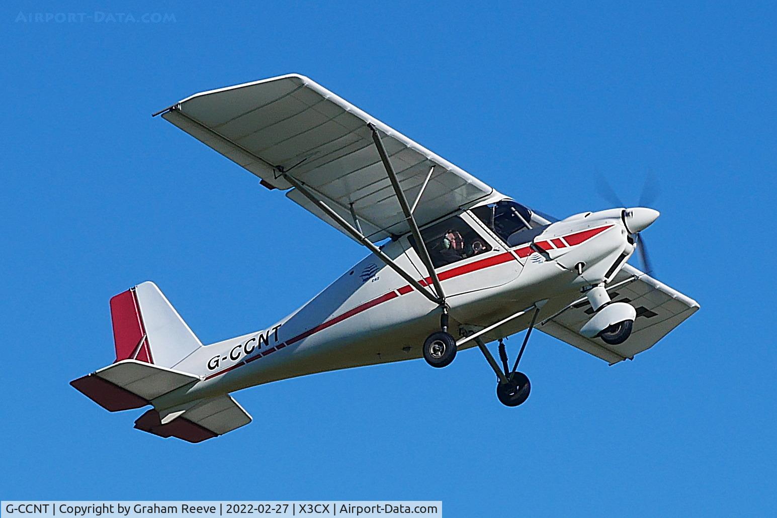 G-CCNT, 2003 Comco Ikarus C42 FB80 C/N 0311-6585, Departing from Northrepps.