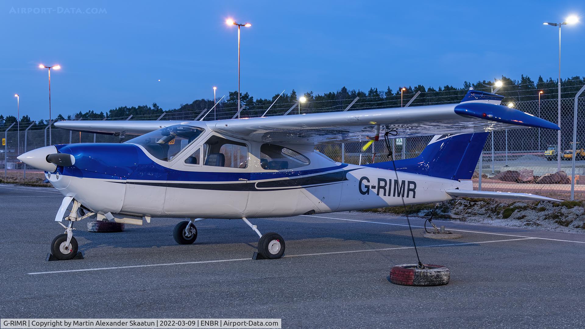 G-RIMR, 1972 Reims Cessna F177RG C/N 0043, Parked at the ramp. Just imported to Norway, and will get a LN- registration in a few days.