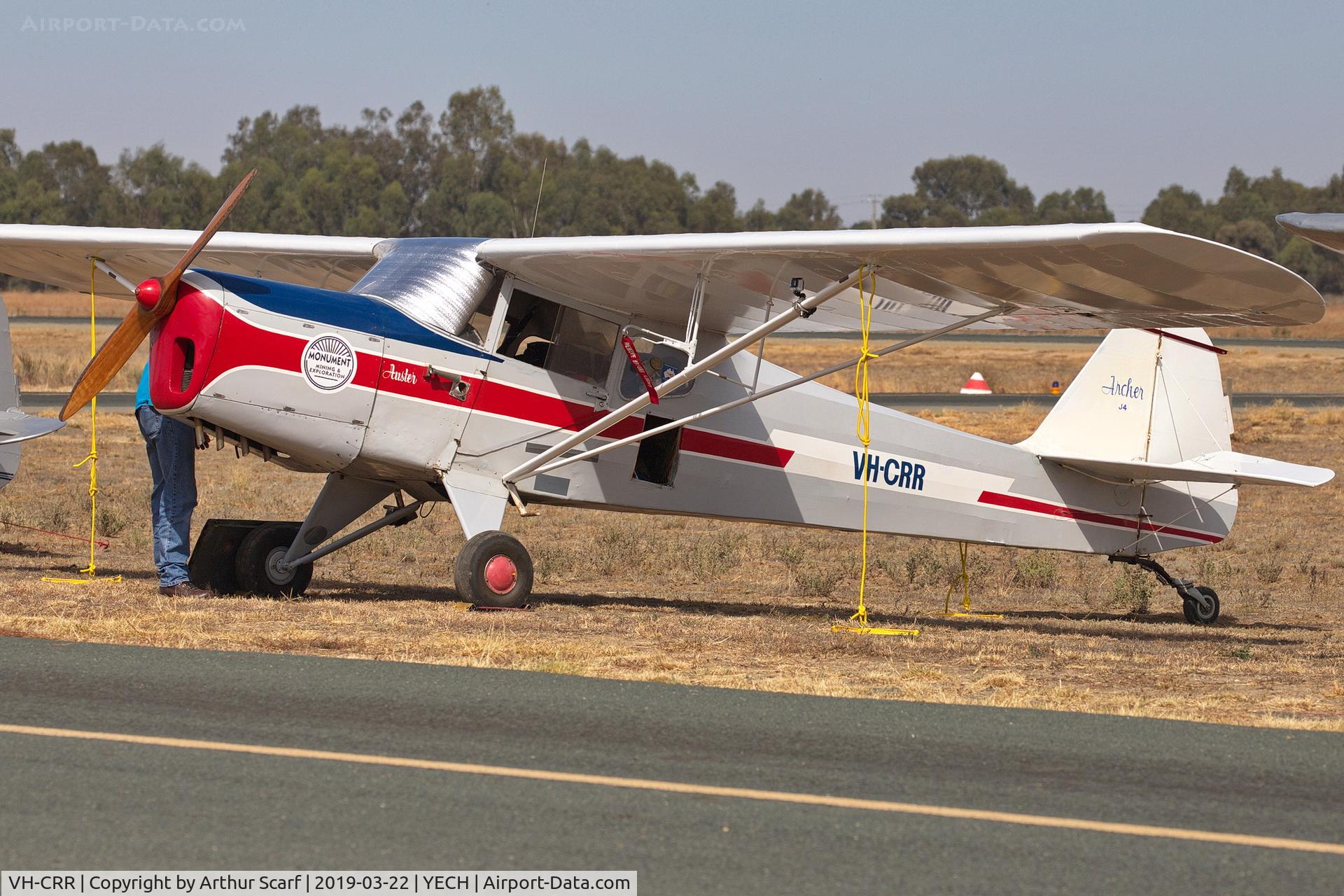 VH-CRR, 1946 Auster J-4 Archer C/N 2352, Antique Aeroplane Association of Australia fly in Echuca Vic 2019