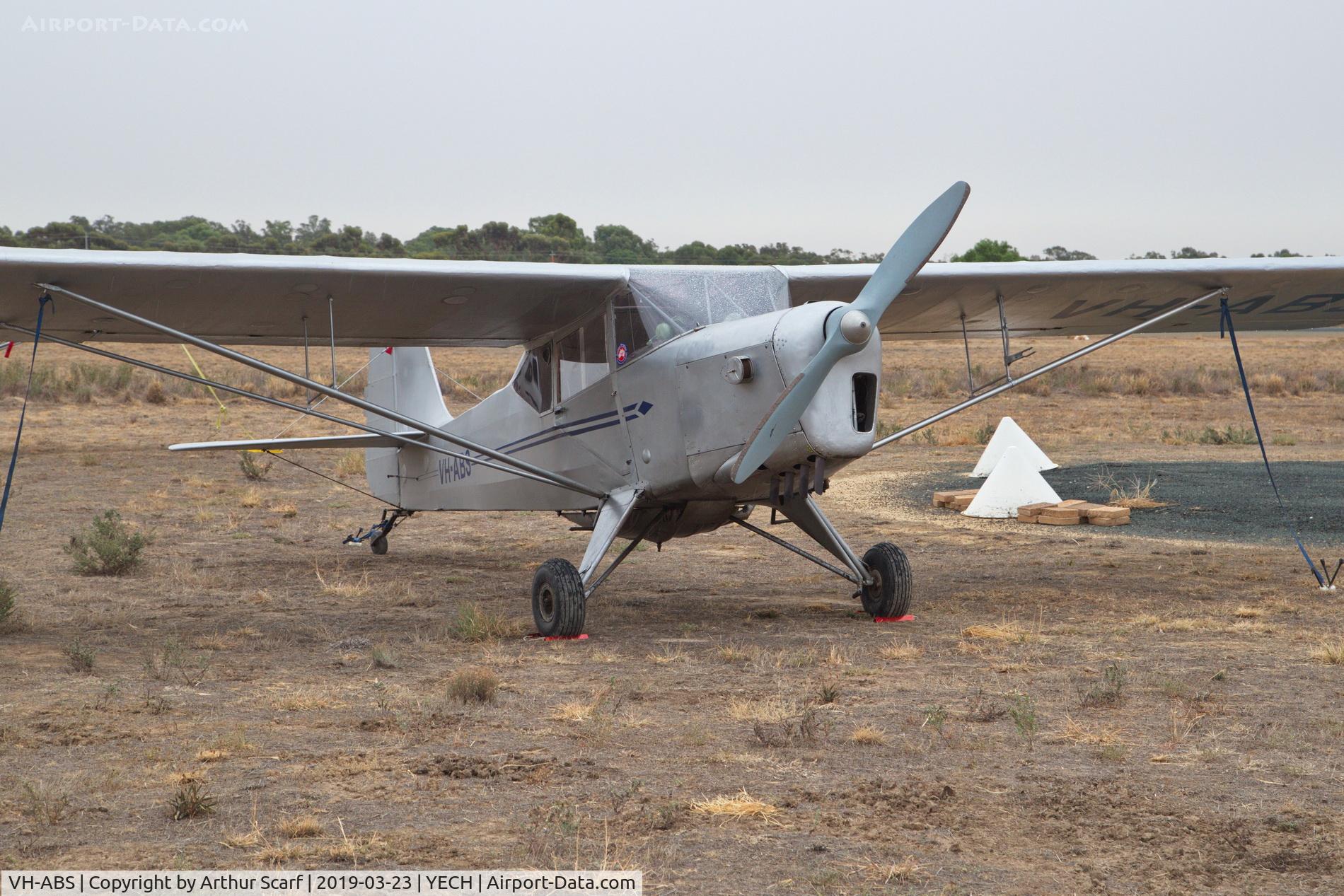 VH-ABS, 1951 Auster J-1B Aiglet C/N 2699, Antique Aeroplane Association of Australia fly in Echuca Vic 2019
