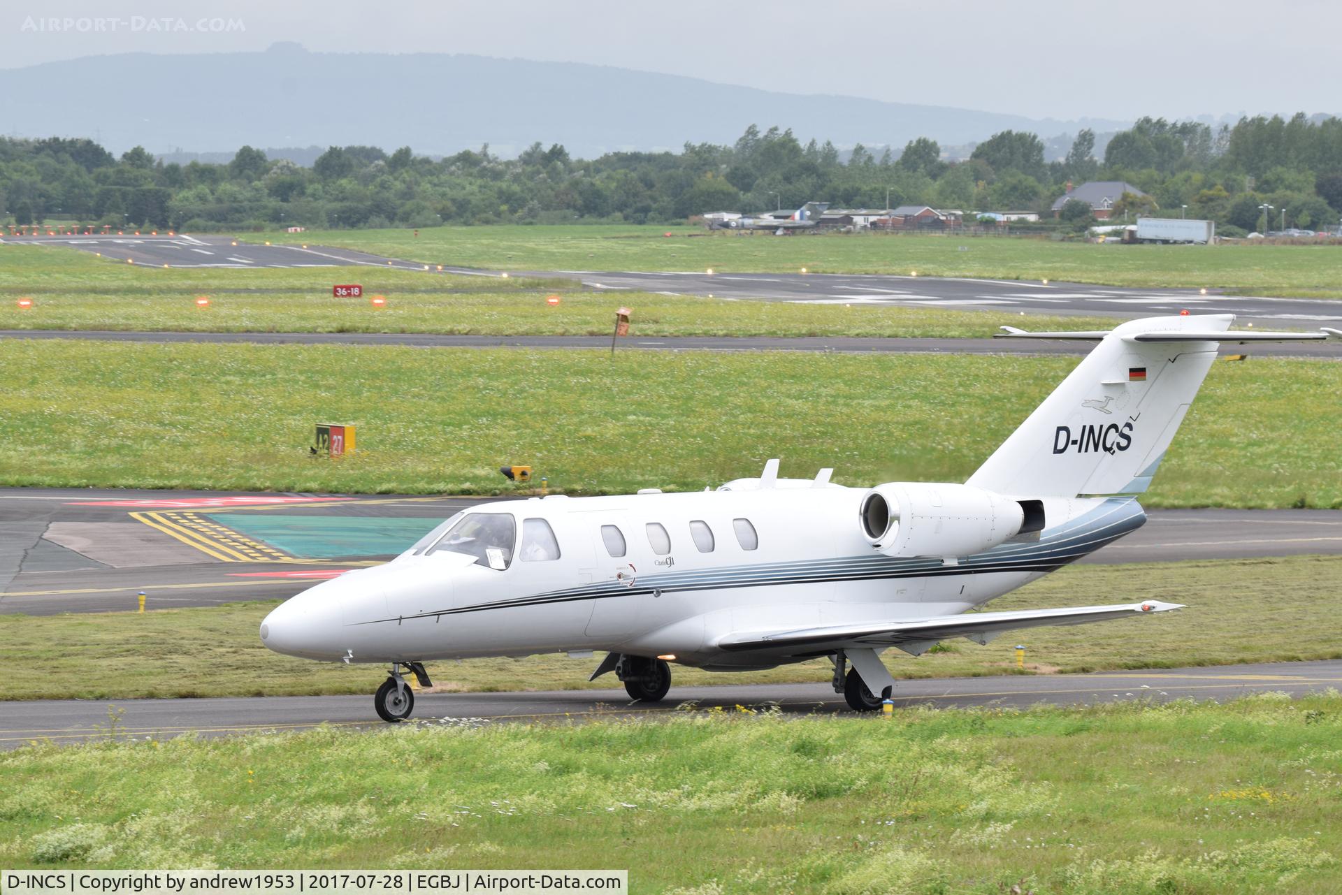 D-INCS, 2001 Cessna 525 CitationJet CJ1 C/N 525-0466, D-INCS at Gloucestershire Airport.