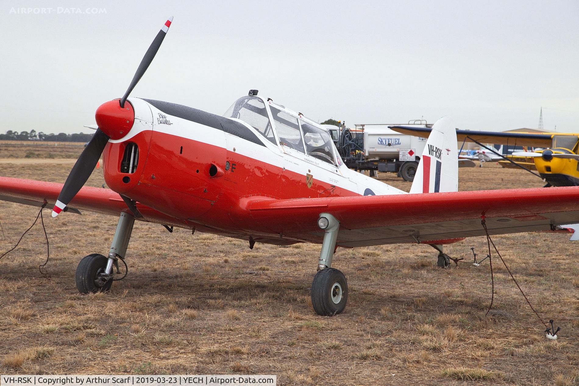 VH-RSK, 1950 De Havilland DHC-1 Chipmunk 22 C/N C1/0024, Antique Aeroplane Association of Australia fly in Echuca Vic 2019