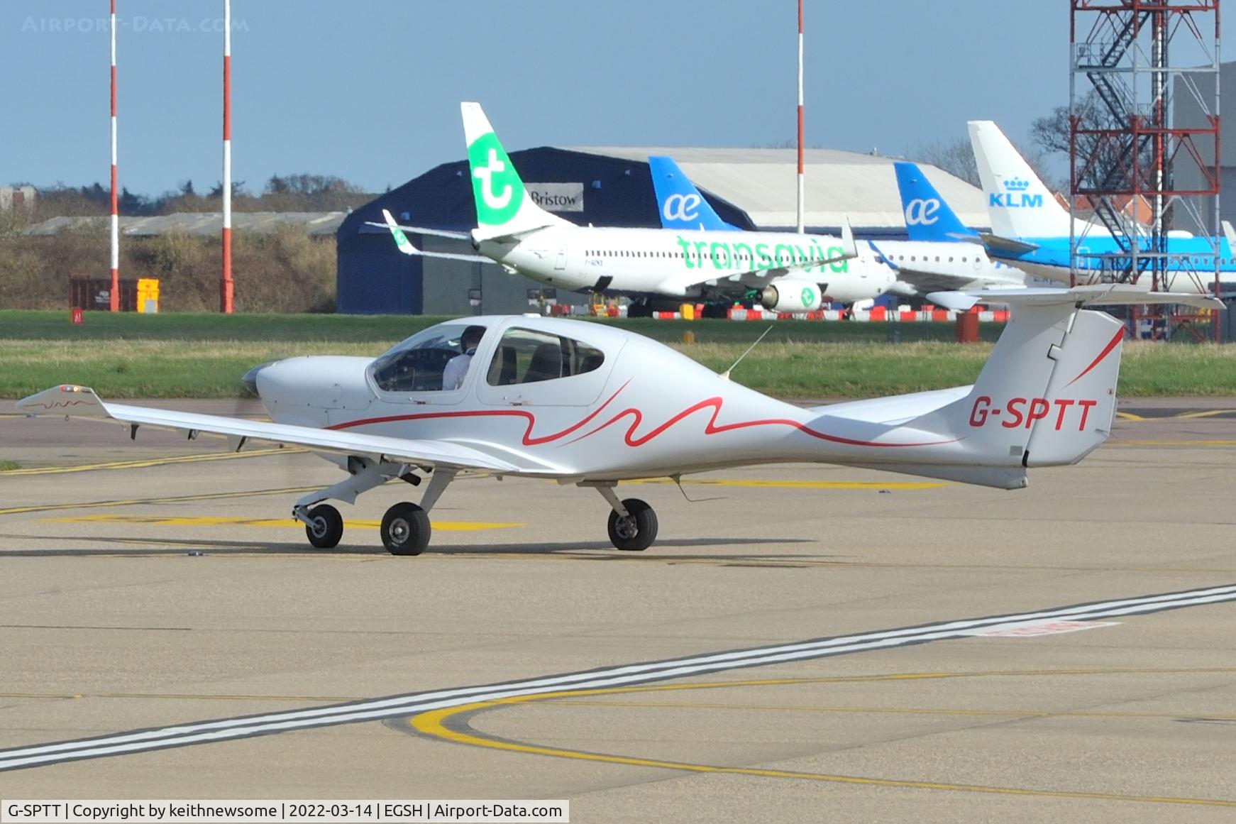 G-SPTT, 2006 Diamond DA-40D Diamond Star C/N D4.249, Leaving Norwich for Kidlington, Oxford.
