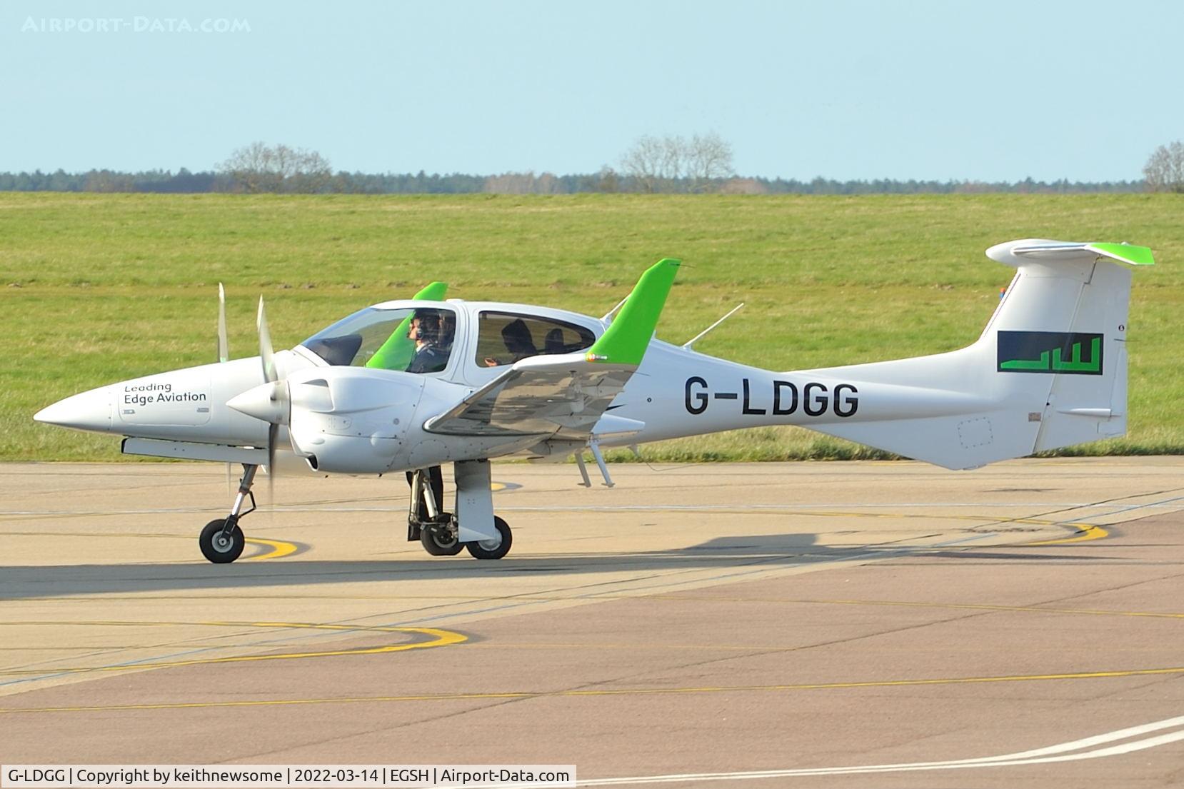G-LDGG, 2021 Diamond DA-42-NG Twin Star Twin Star C/N 42.N436, Arriving at Norwich from Kidlington, Oxford.