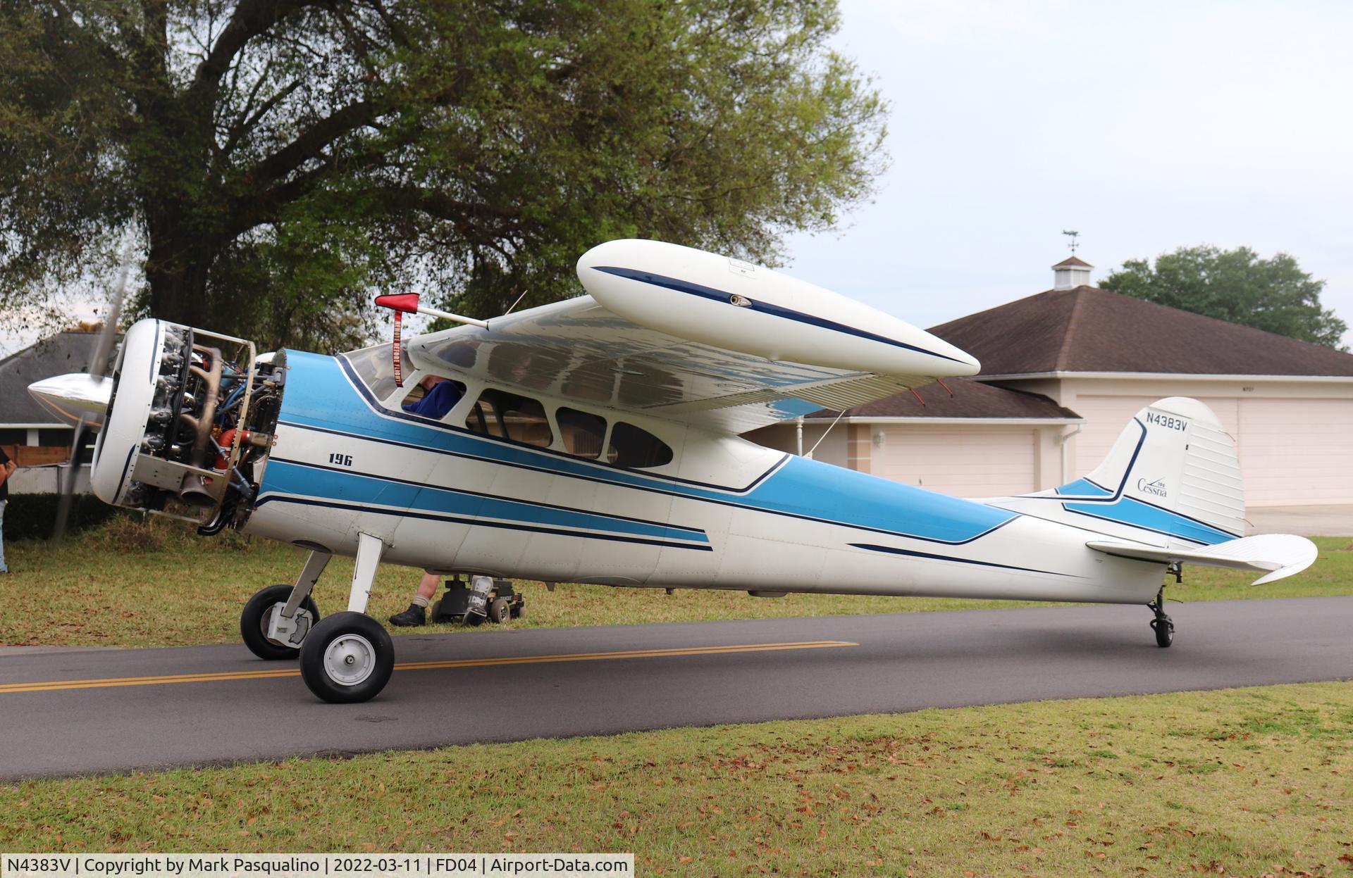 N4383V, 1949 Cessna 195 C/N 7305, Cessna 196  PW R-985 First time out of hangar in 12 years