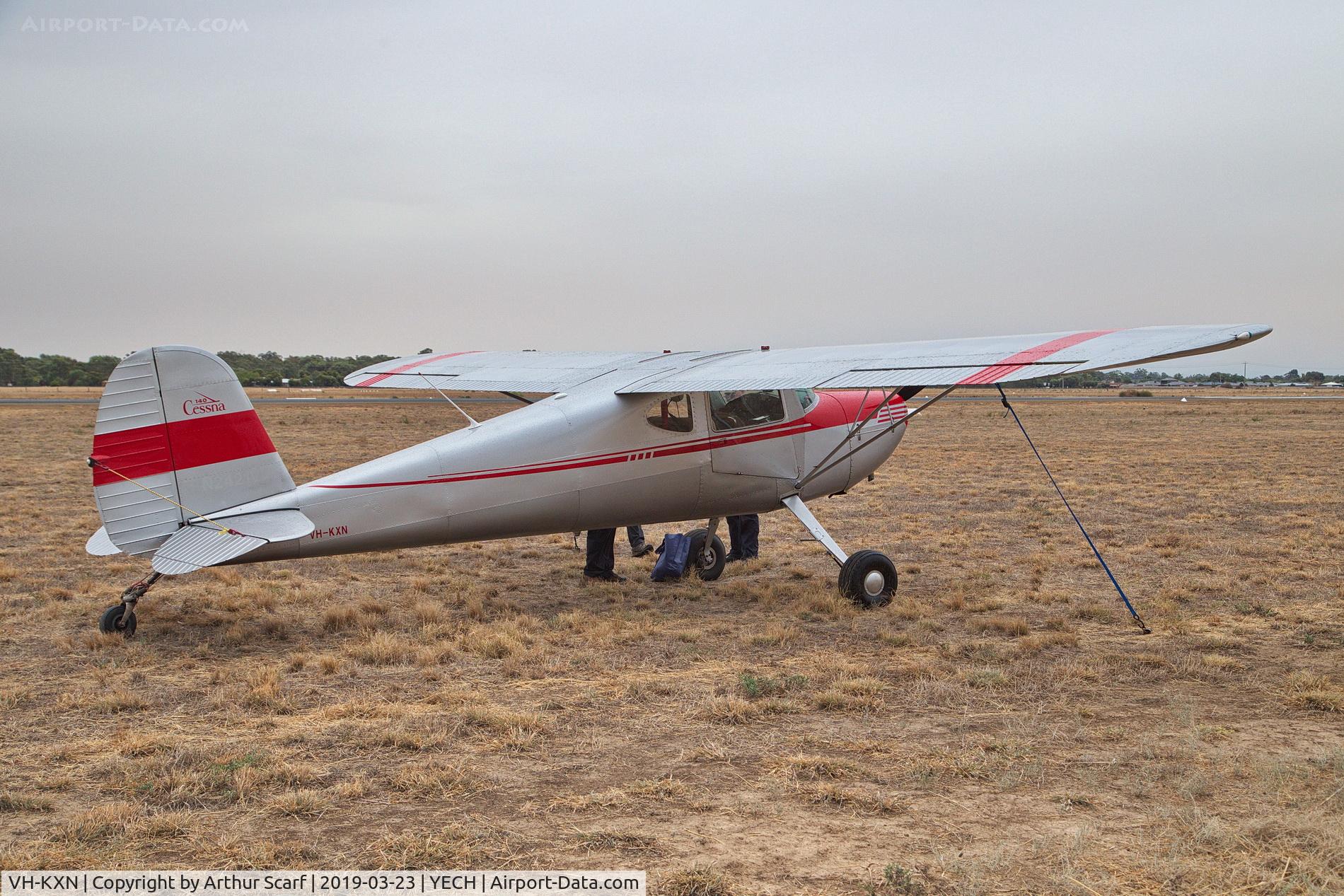 VH-KXN, 1948 Cessna 140 C/N 14668, Antique Aeroplane Association of Australia fly in Echuca Vic 2019