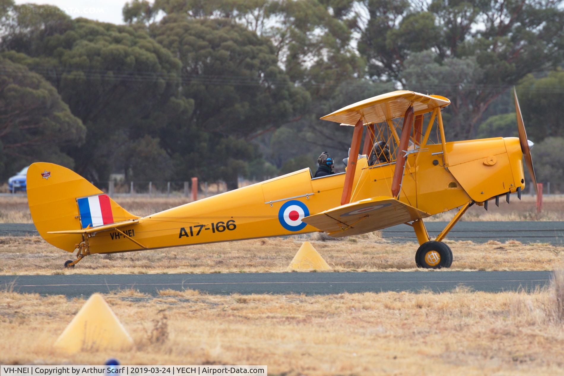 VH-NEI, 1940 De Havilland Australia DH-82A Tiger Moth C/N DHA167, Antique Aeroplane Association of Australia fly in Echuca Vic 2019