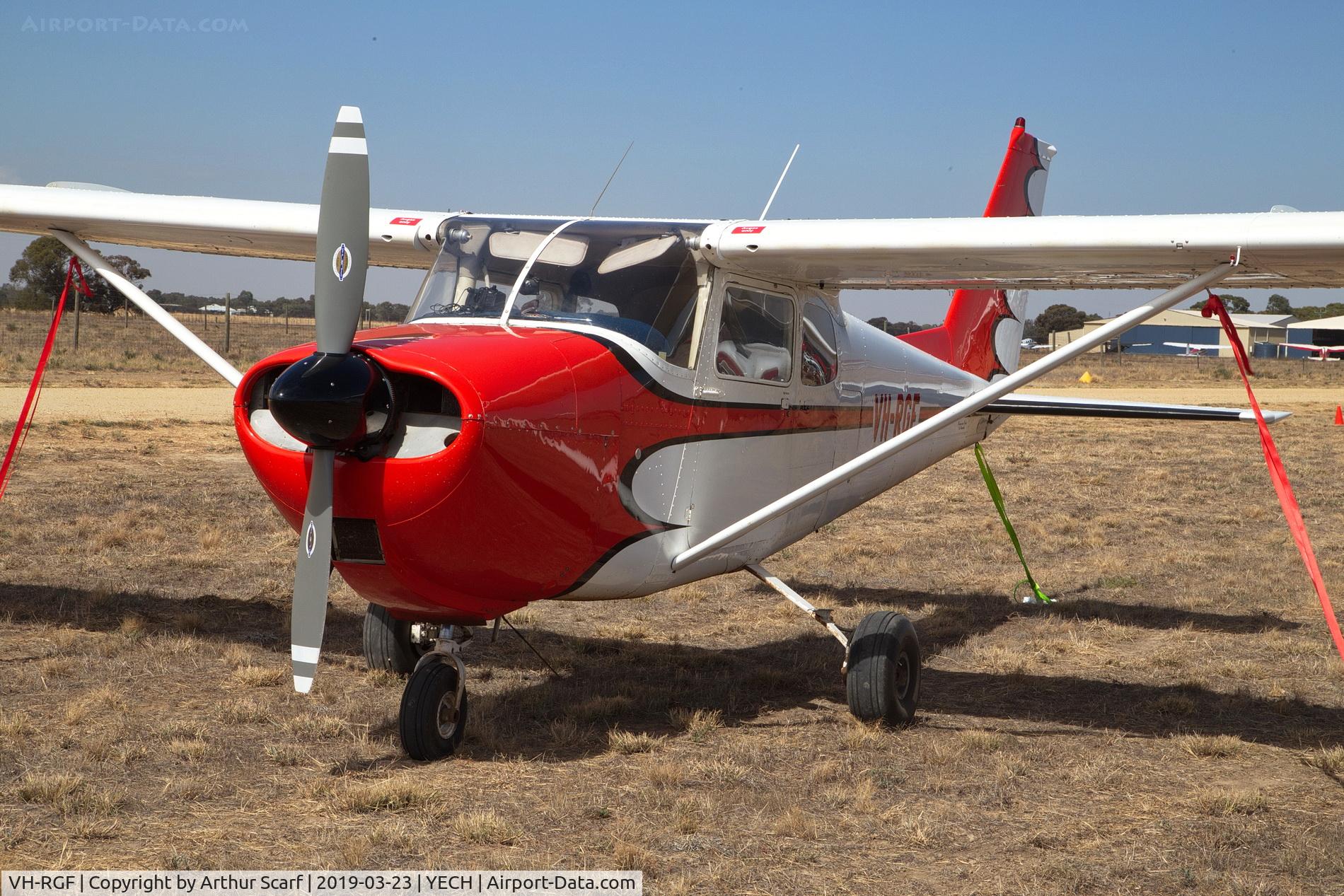VH-RGF, 1960 Cessna 175A Skylark C/N 56644, Antique Aeroplane Association of Australia fly in Echuca Vic 2019