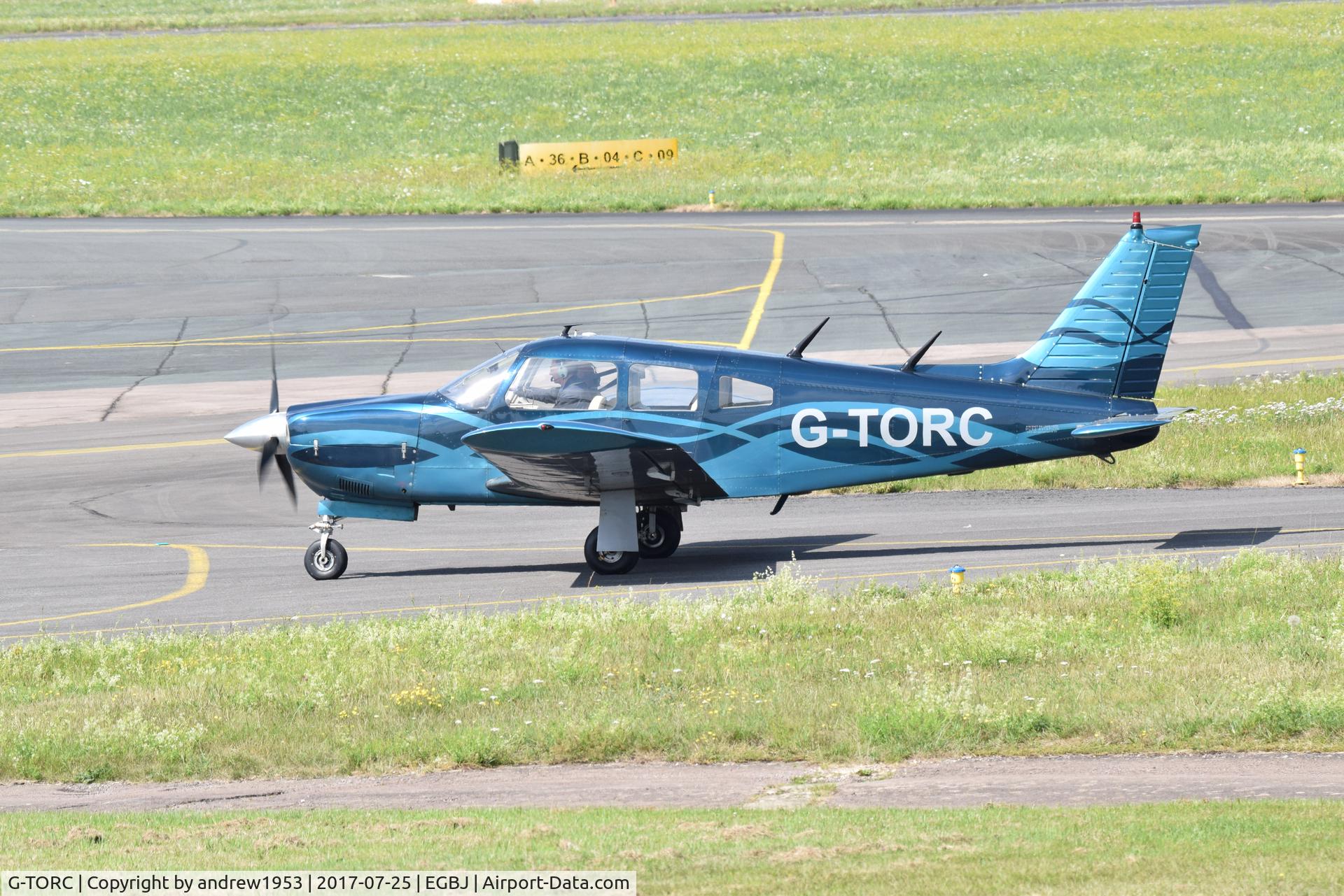 G-TORC, 1974 Piper PA-28R-200 Cherokee Arrow C/N 28R-7535036, G-TORC at Gloucestershire Airport.