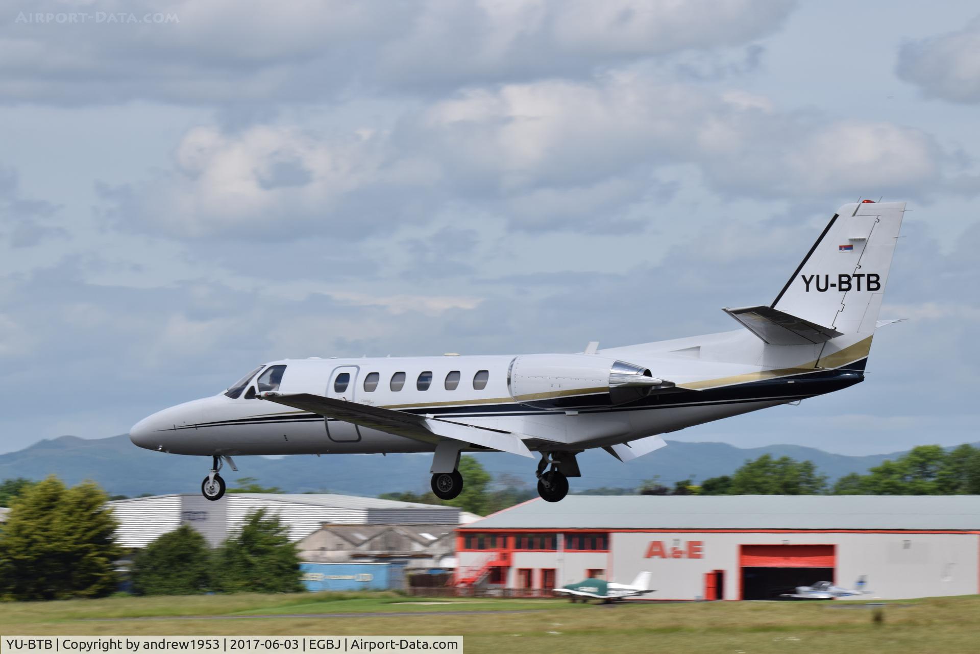 YU-BTB, 2002 Cessna 550 Citation Bravo C/N 550-1037, YU-BTB at Gloucestershire Airport.
