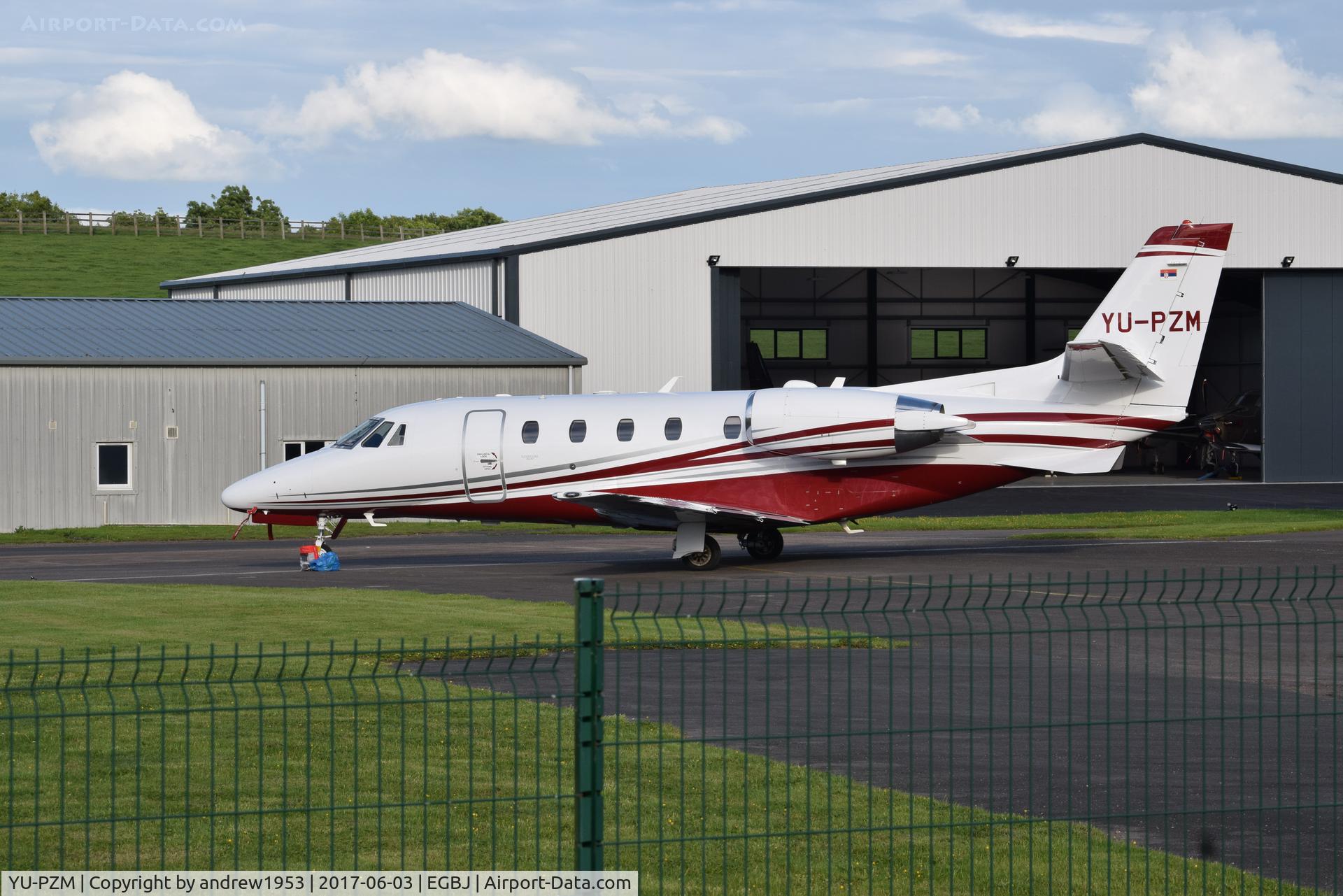 YU-PZM, 2016 Cessna 560XL Citation XLS+ C/N 560-6226, YU-PZM at Gloucestershire Airport.