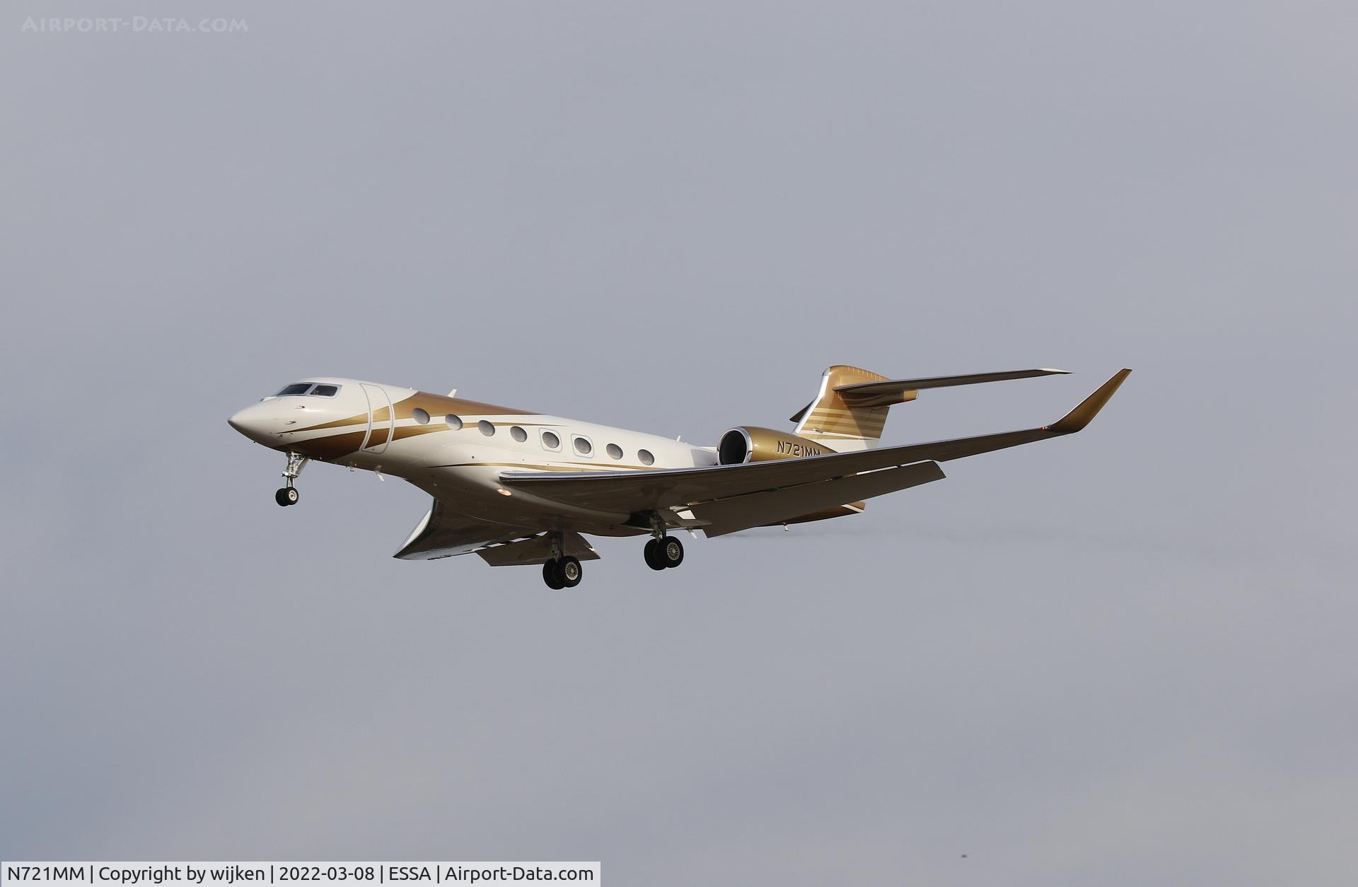 N721MM, 2018 Gulfstream G-VI (G650ER) C/N 6332, RWY 26