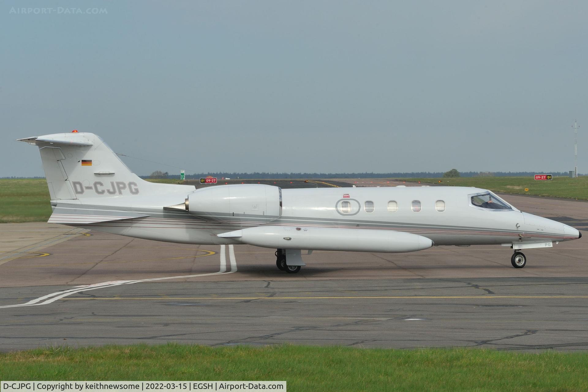 D-CJPG, 1977 Learjet 35A C/N 108, Leaving Norwich for Cologne.