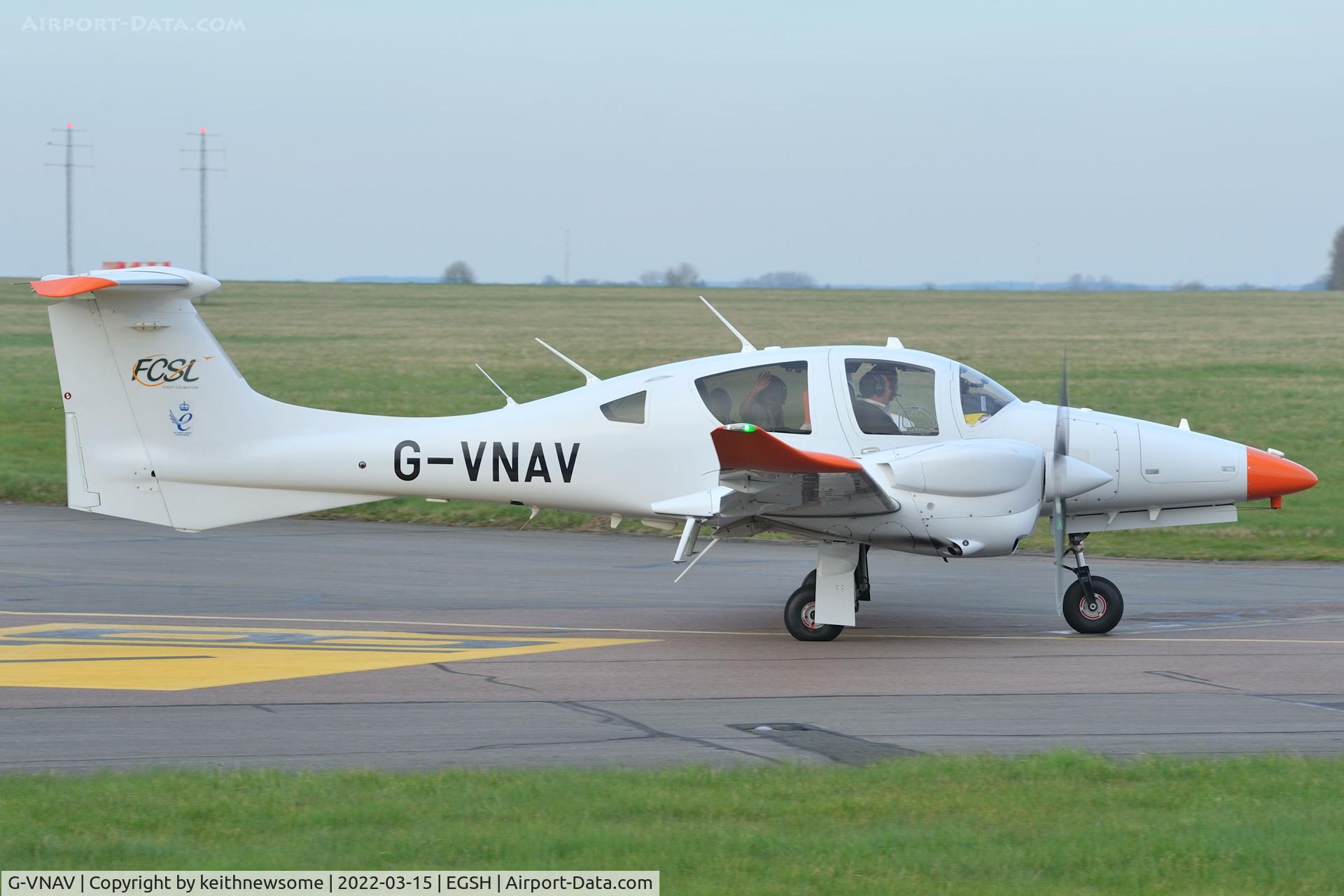 G-VNAV, 2019 Diamond DA-62 C/N 62.130, Leaving Norwich for Aberdeen.