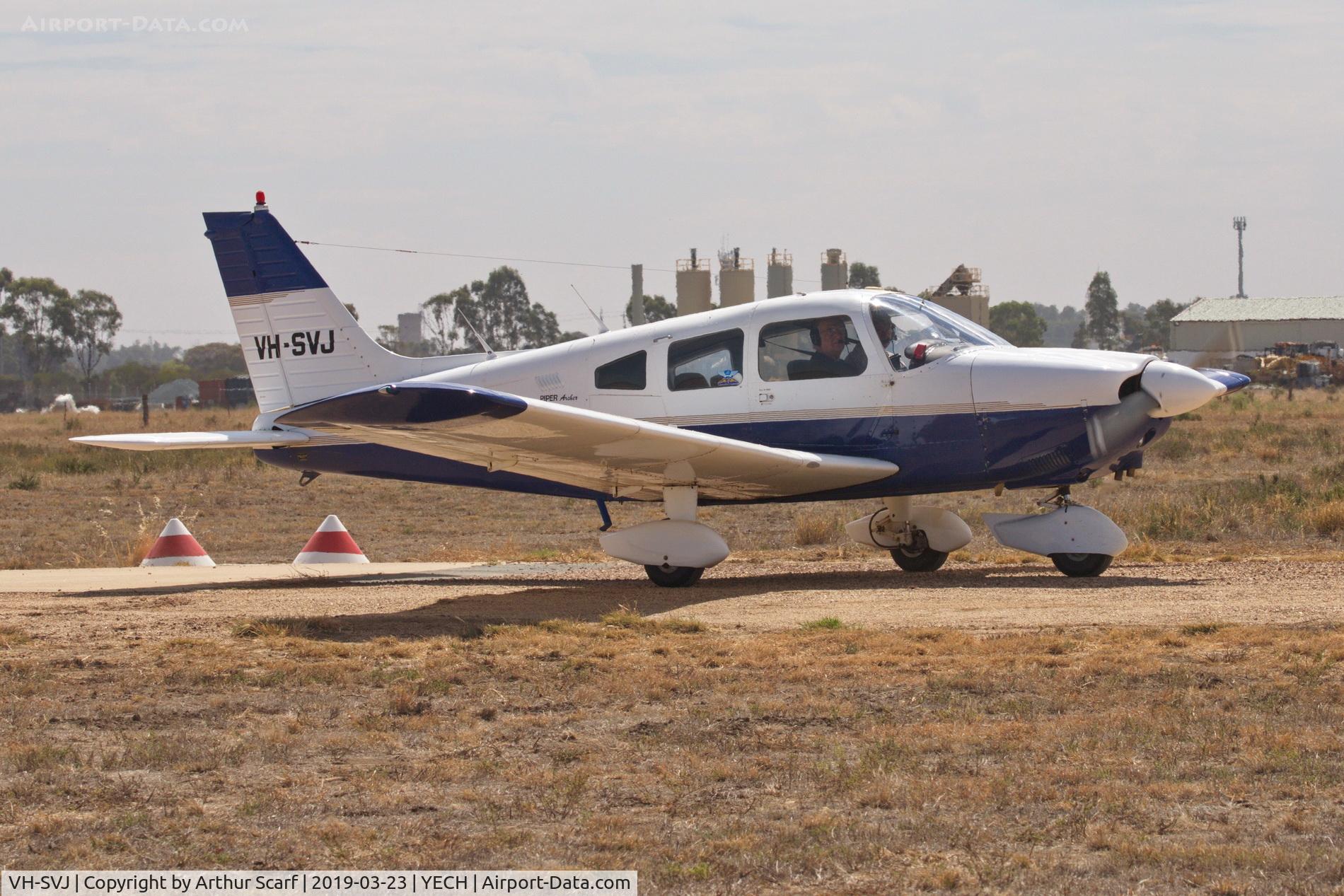 VH-SVJ, 1974 Piper PA-28-180 Cherokee C/N 28-7405174, Antique Aircraft Assn of Australia fly in at Echuca Vic 2019