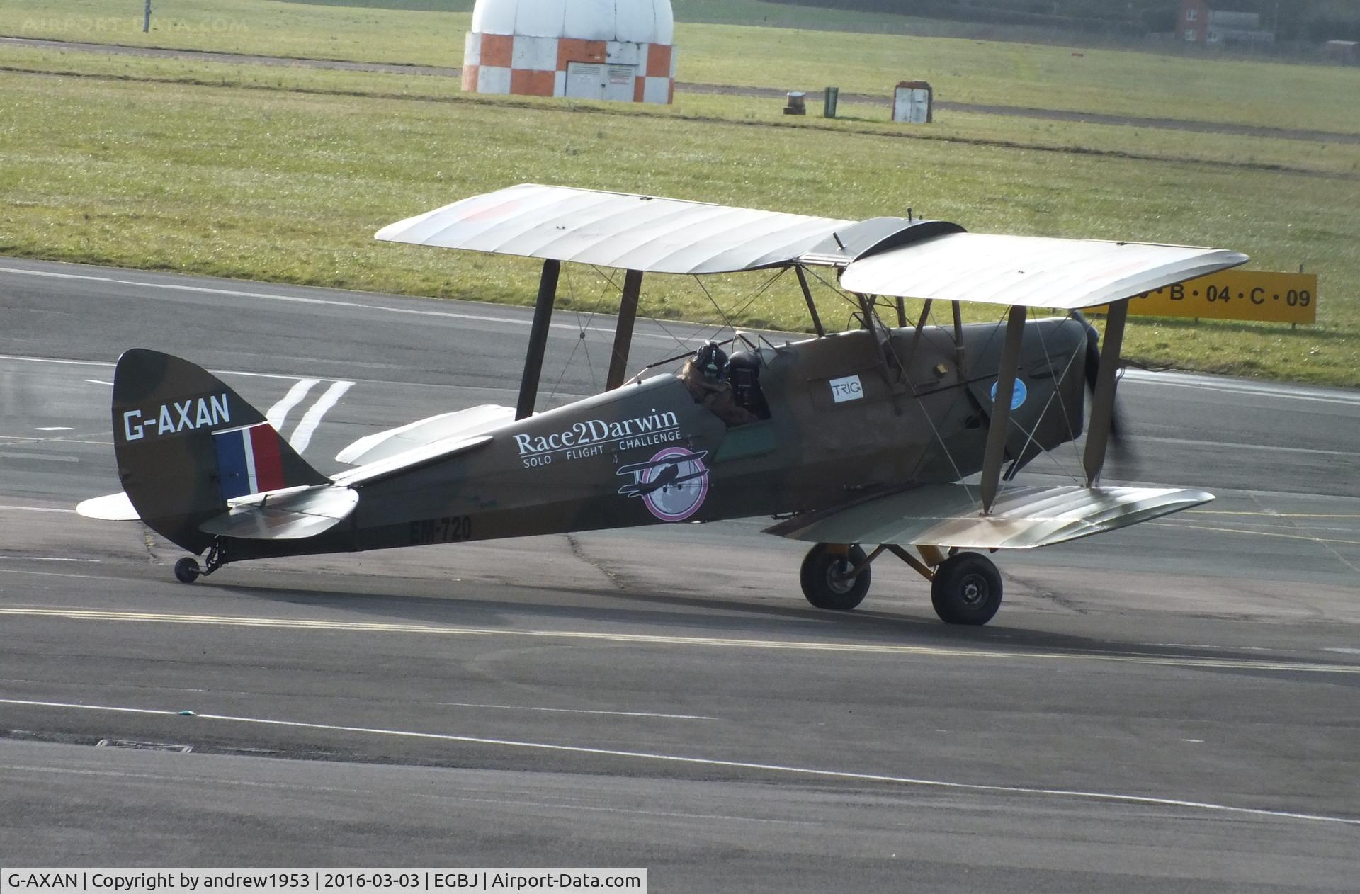 G-AXAN, 1943 De Havilland DH-82A Tiger Moth II C/N 85951, G-AXAN at Gloucestershire Airport.