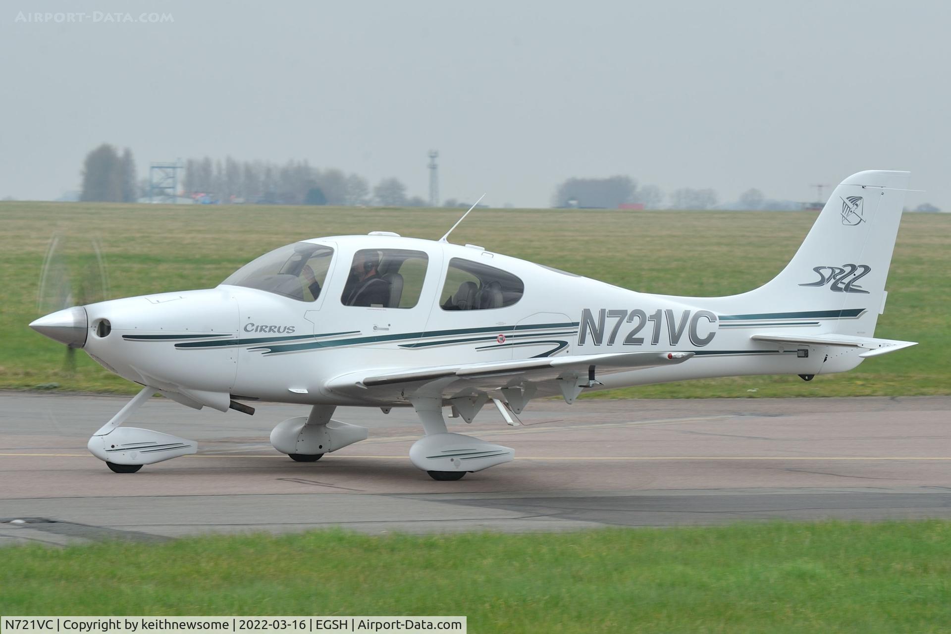N721VC, 2002 Cirrus SR22 C/N 0361, Arriving at Norwich from Stadlohn - Vreden, Germany.