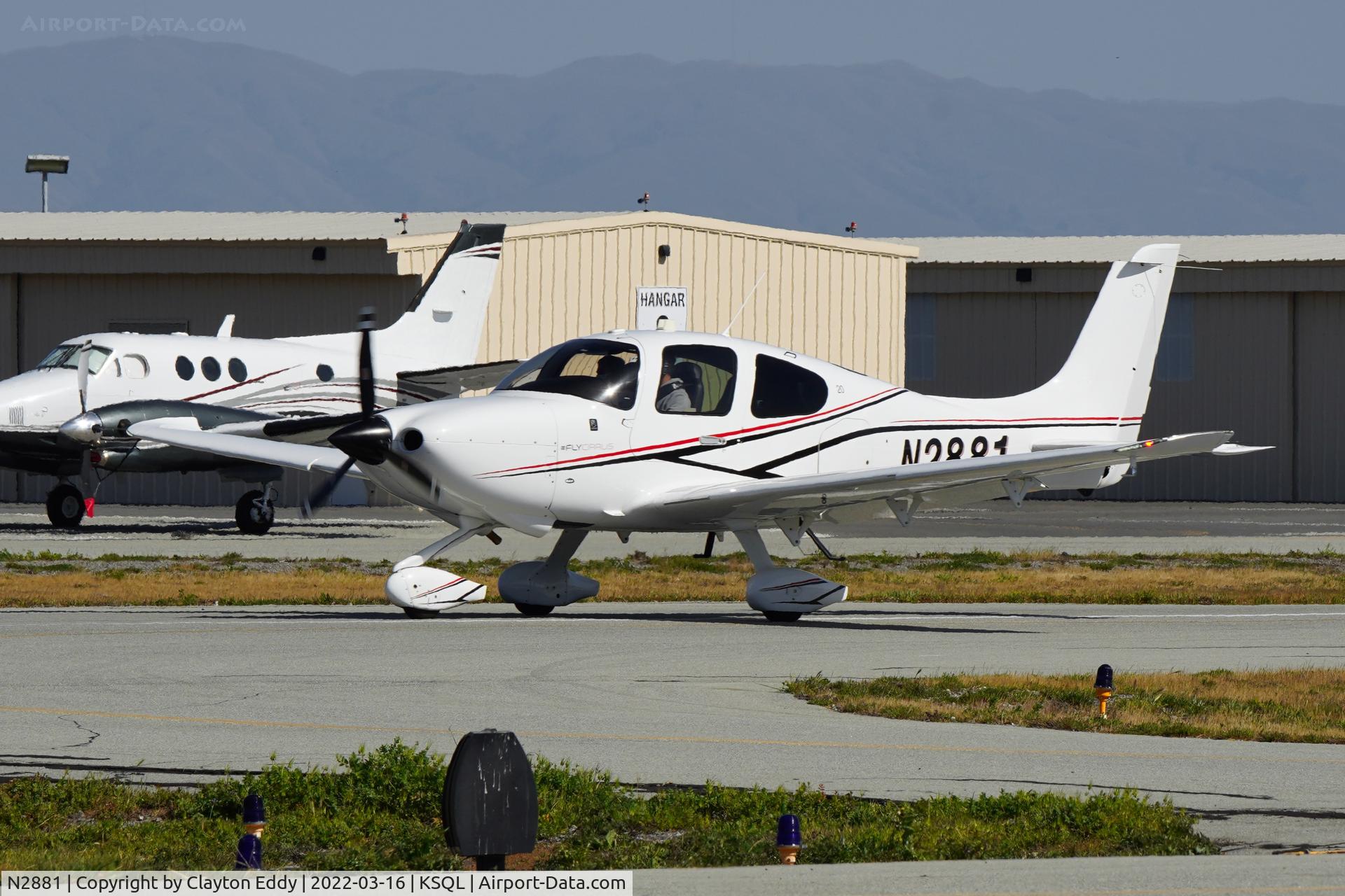 N2881, 2017 Cirrus SR20 C/N 2353, San Carlos Airport California 2022.