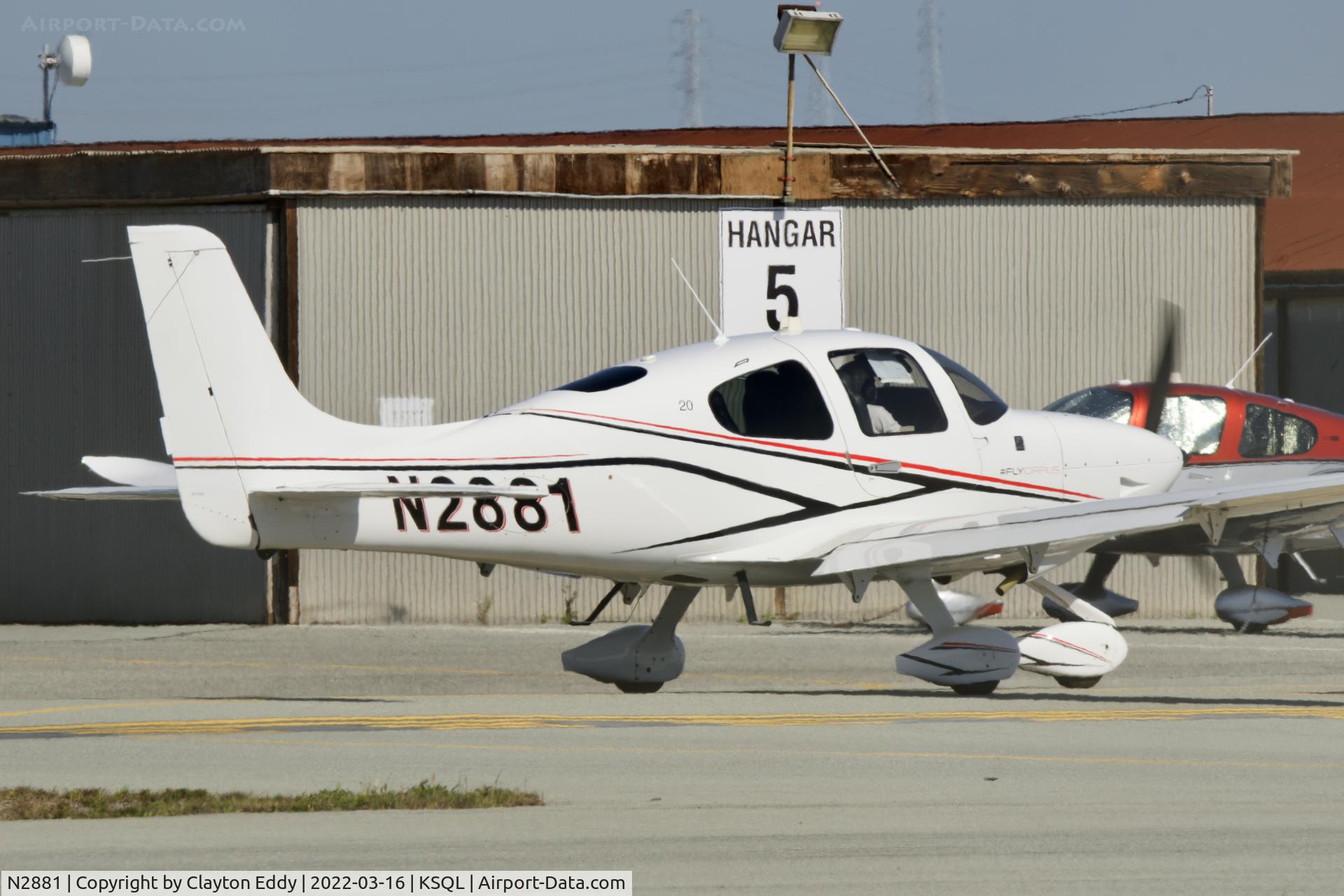 N2881, 2017 Cirrus SR20 C/N 2353, San Carlos Airport California 2022.