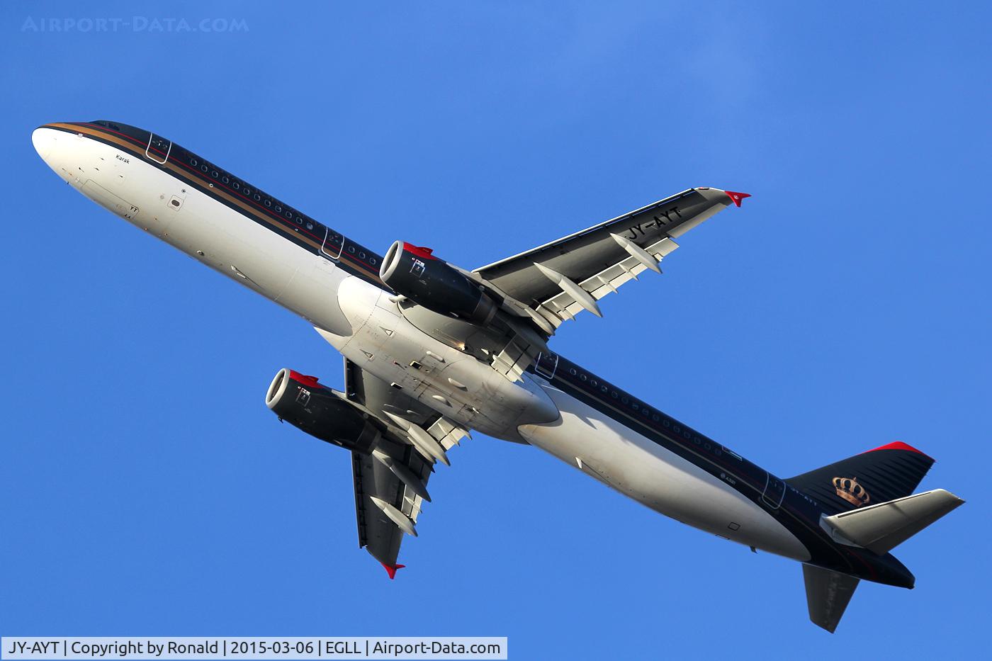 JY-AYT, 2012 Airbus A321-231 C/N 5099, at lhr