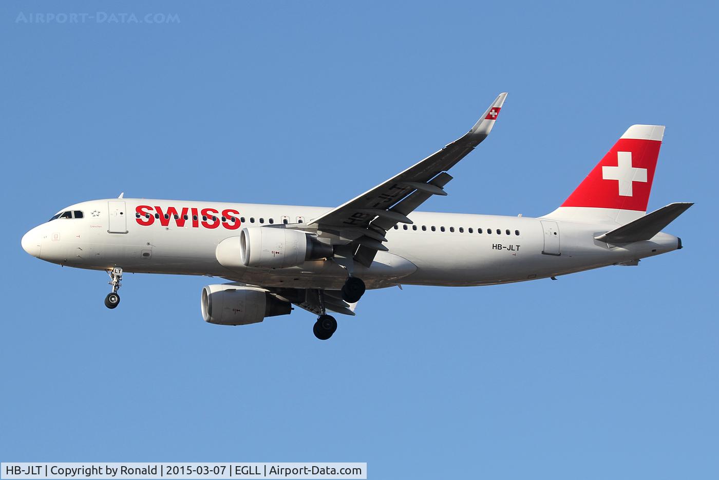 HB-JLT, 2013 Airbus A320-214 C/N 5518, at lhr