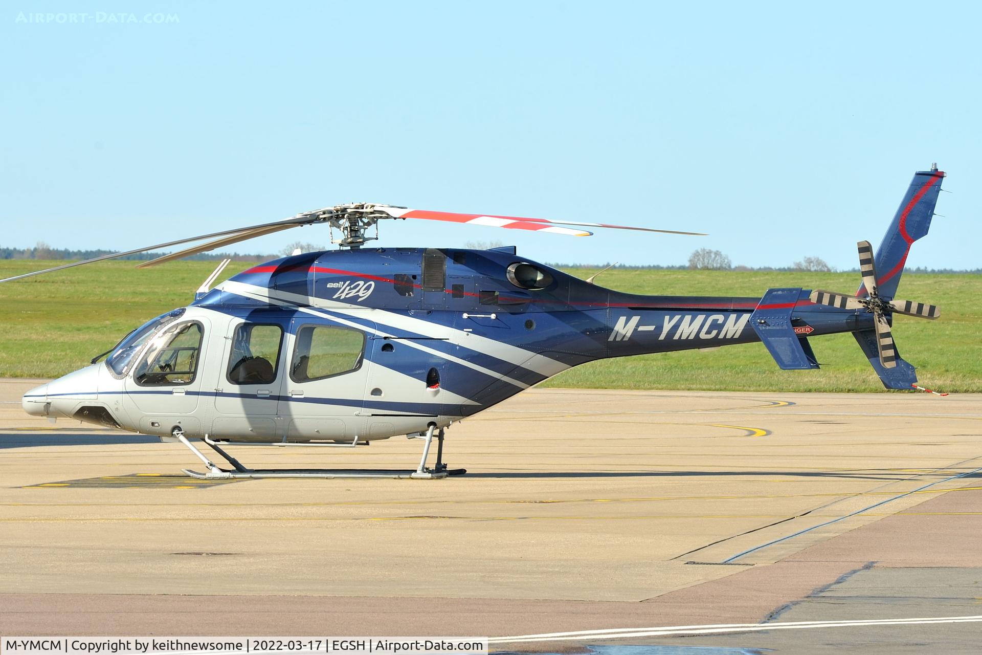 M-YMCM, 2012 Bell 429 GlobalRanger C/N 57107, Parked in sunlight.