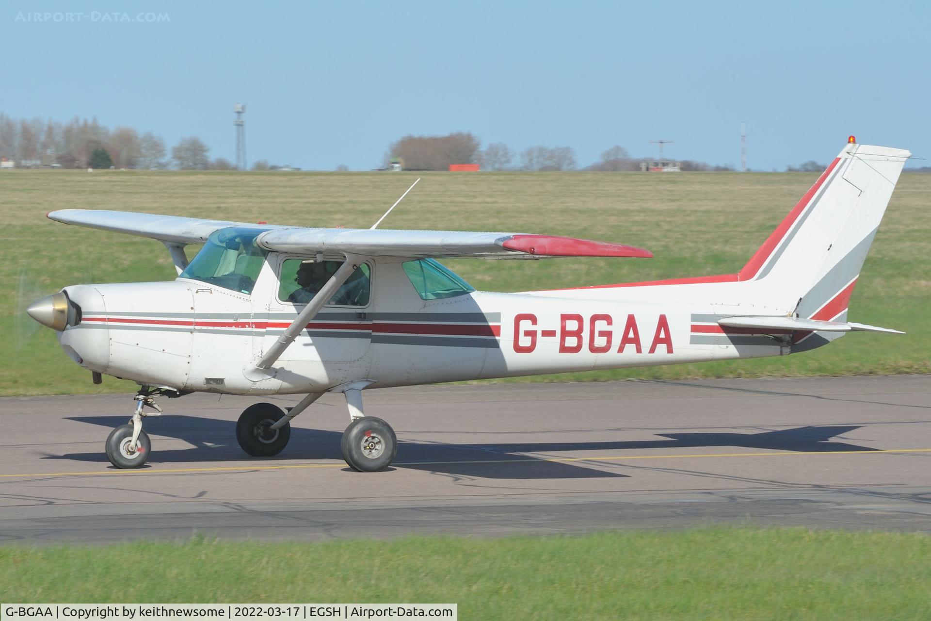 G-BGAA, 1978 Cessna 152 C/N 152-81894, Arriving at Norwich from Stapleford Tawney, Essex.