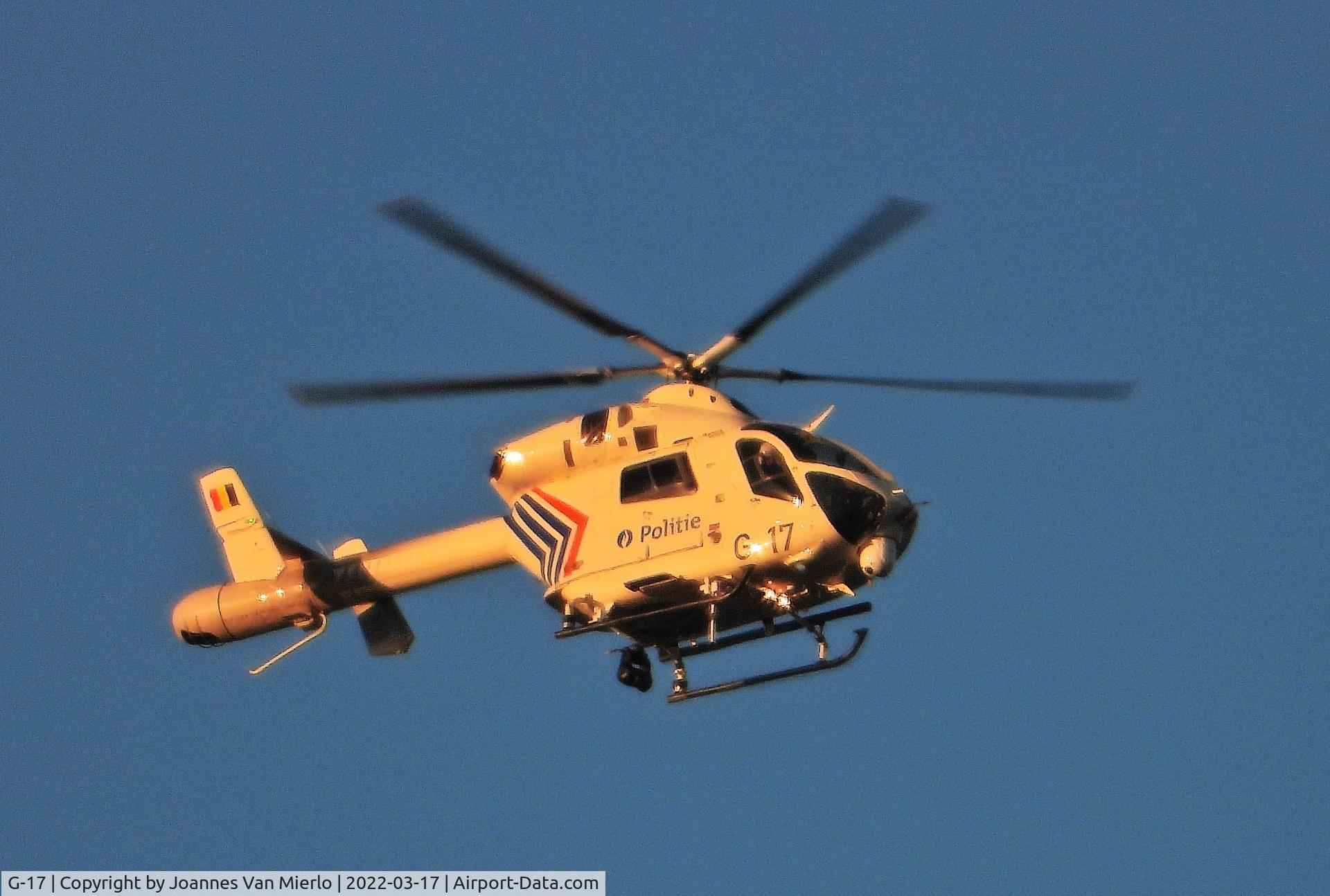 G-17, 2009 MD Helicopters MD-902 C/N 900-00137, Surveilling a soccer-match at Ghent