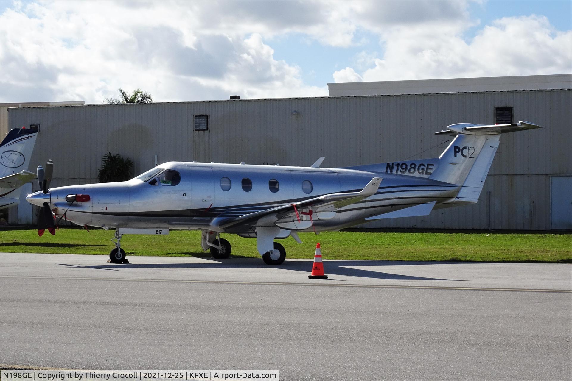 N198GE, 2005 Pilatus PC-12/45 C/N 617, Parked on the apron