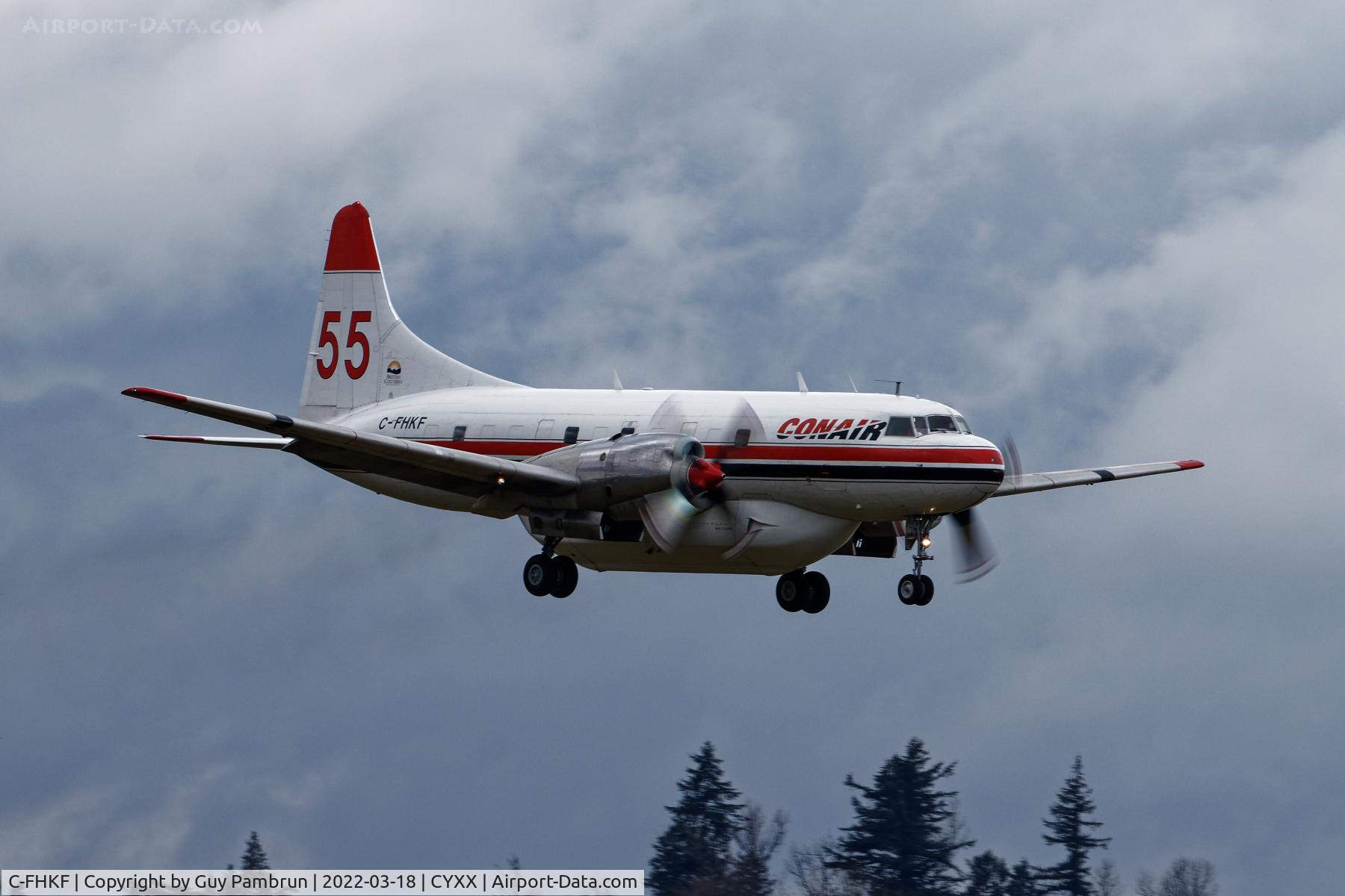 C-FHKF, 1955 Convair CV-440-12 (CV-580) C/N 374, Landing on 07